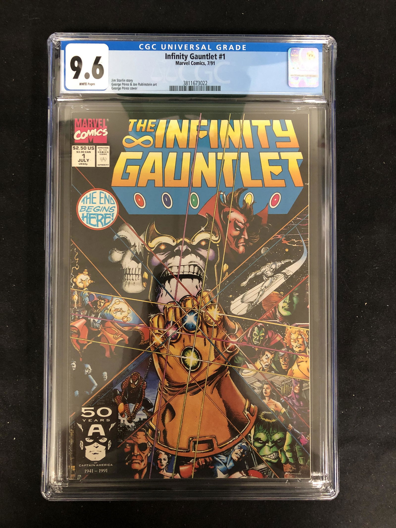THE INFINITY GAUNTLET #1 CGC GRADE 9.6 (MARVEL COMICS) (1 of 1)