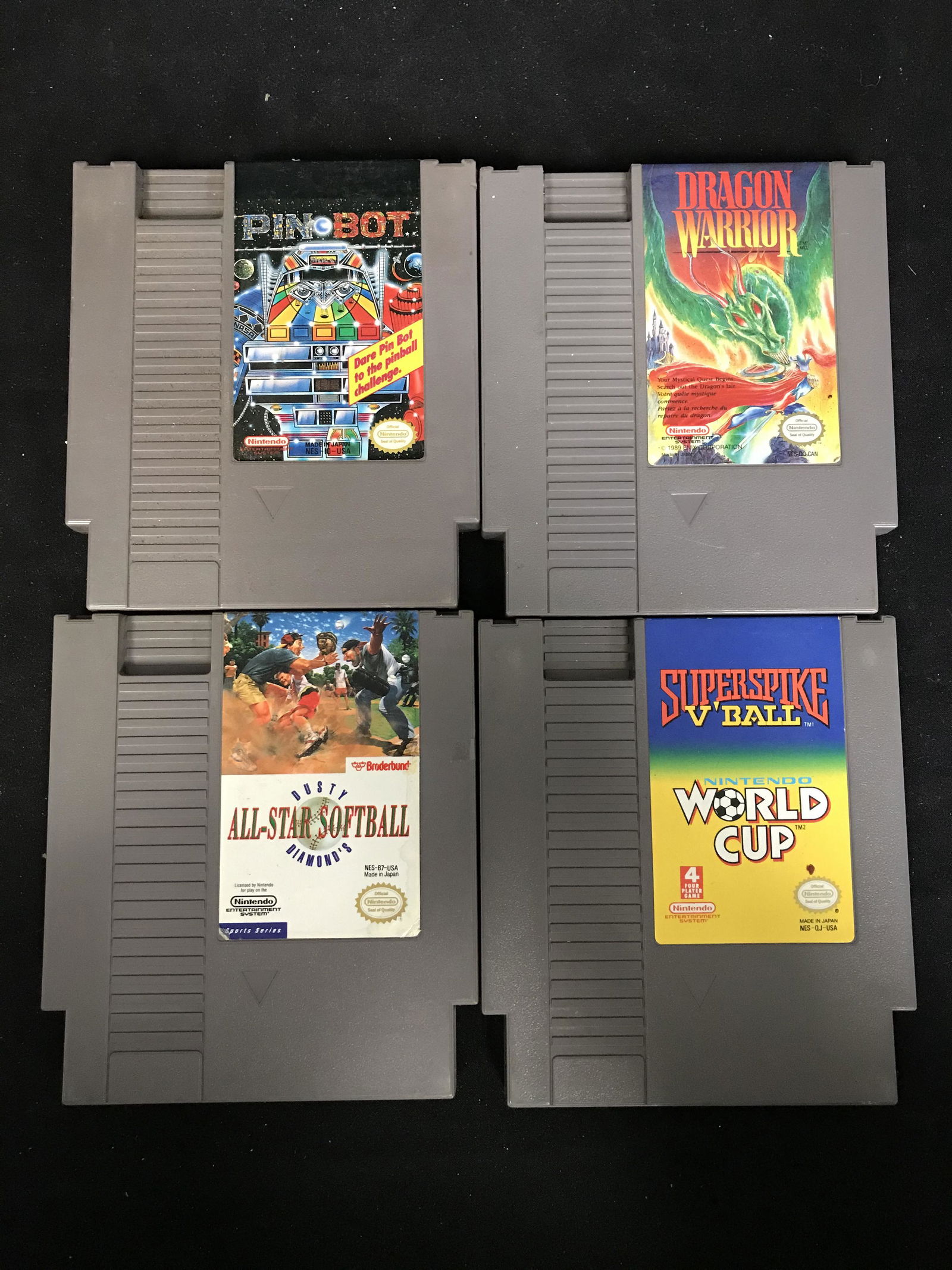 NINTENDO VIDEO GAME LOT (PIN BOT, DRAGON WARRIOR, D.D. (1 of 1)