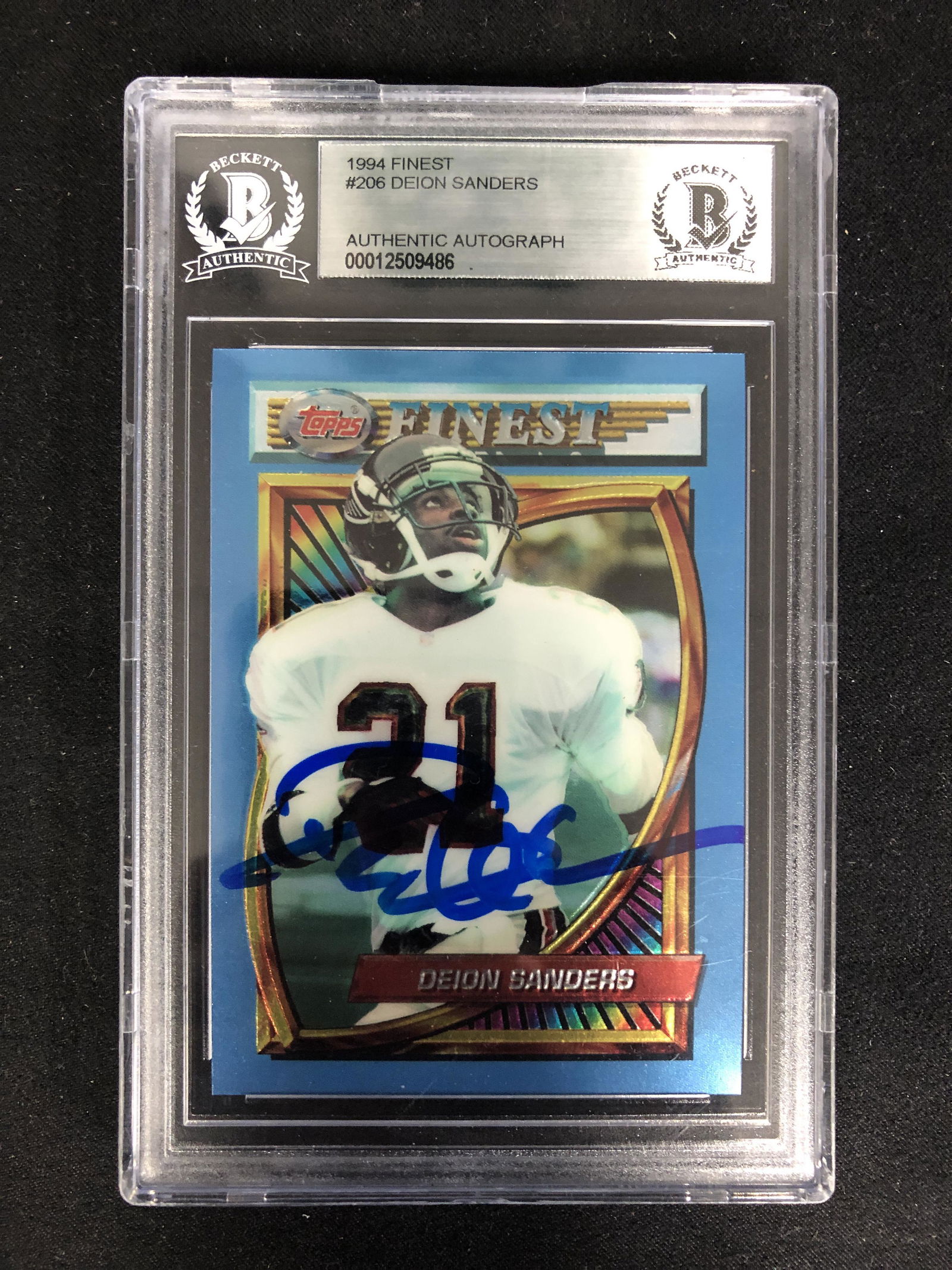 1994 FINEST #206 DEION SANDERS AUTHENTIC AUTOGRAPH (1 of 2)