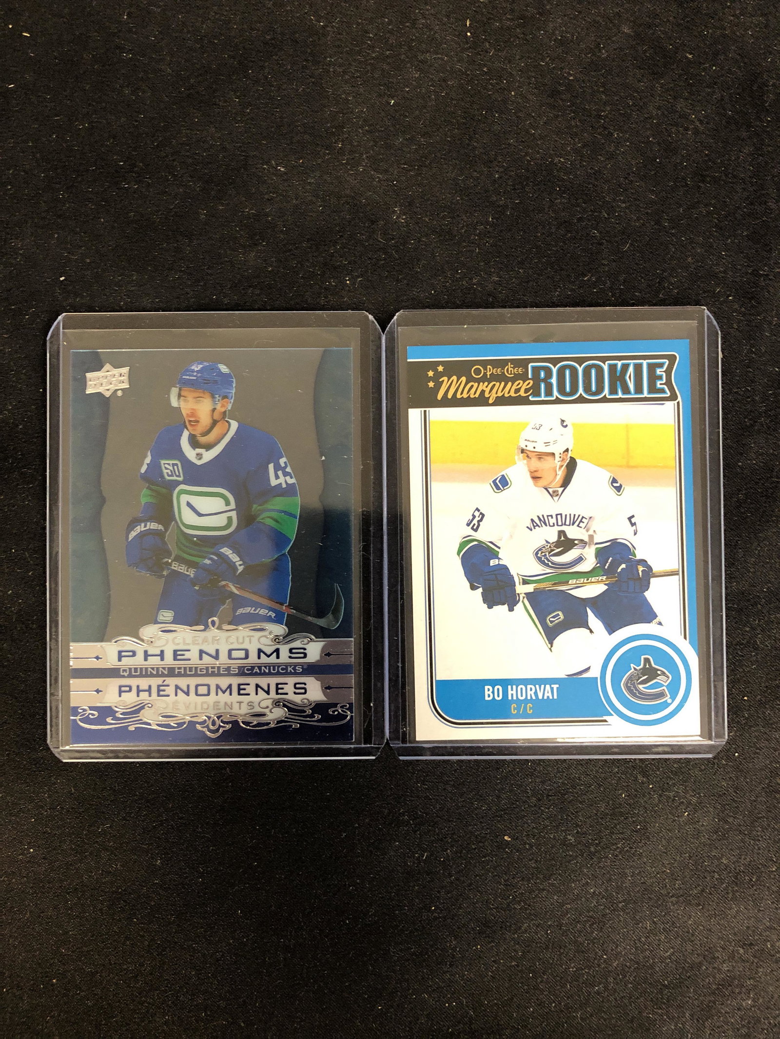 QUINN HUGHES/ BO HORVAT ROOKIE CARD LOT (VANCOUVER: QUINN HUGHES/ BO HORVAT ROOKIE CARD LOT (VANCOUVER CANUCKS)