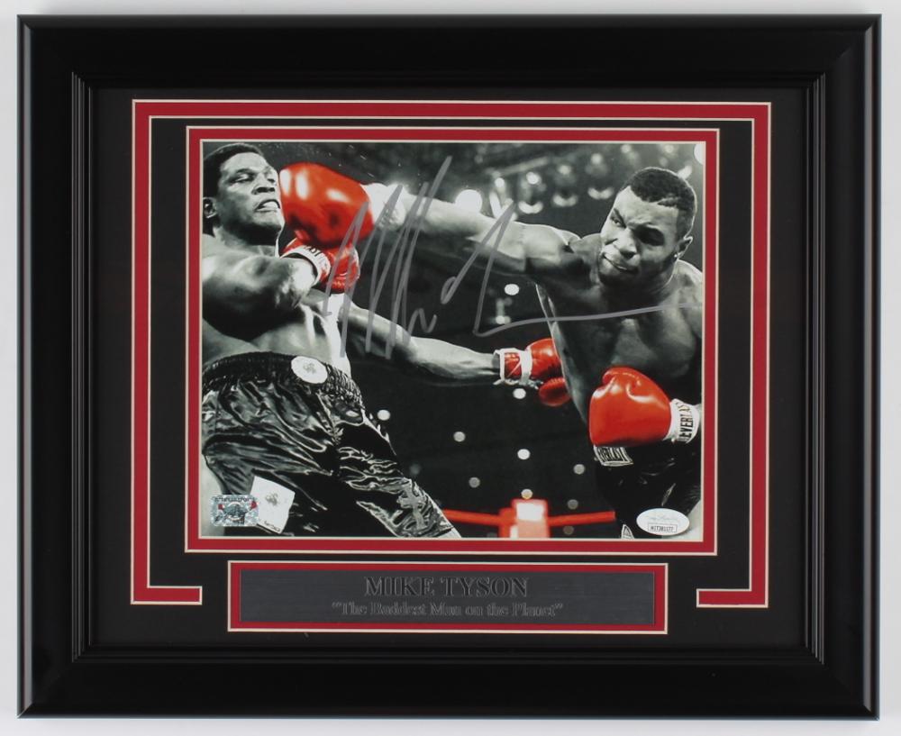 Mike Tyson Signed 13.5x16.5 Custom Framed Photo Display (1 of 2)