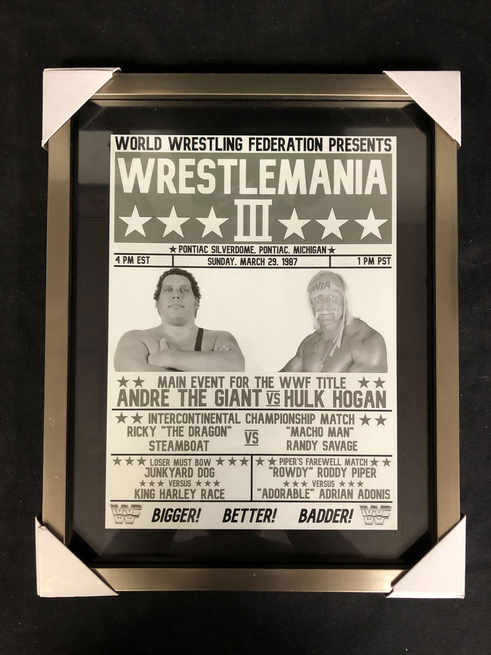 WRESTLEMANIA III 12X15 CUSTOM FRAMED POSTER (1 of 1)