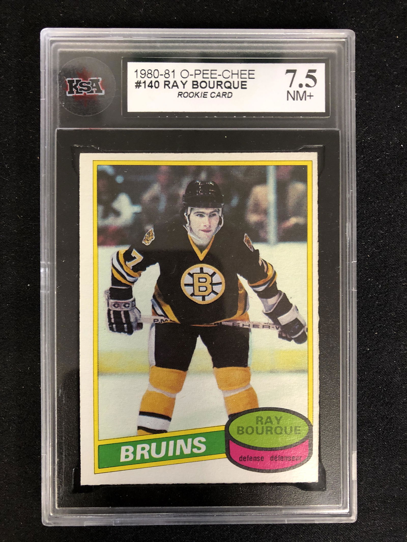 1980-81 O-PEE-CHEE #140 RAY BOURQUE RC (KSA 7.5) (1 of 2)