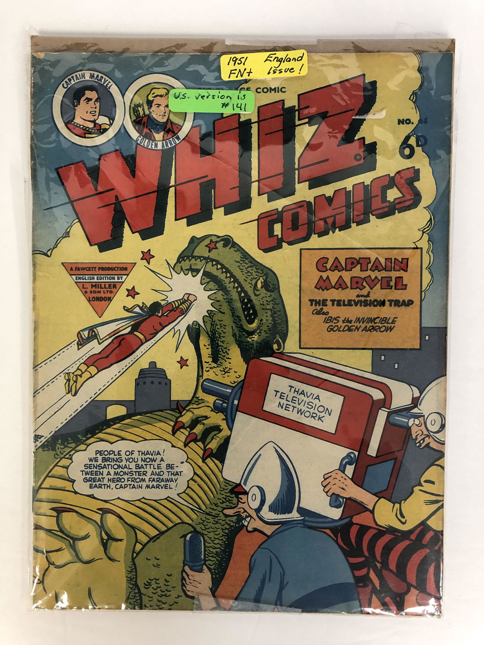 WHIZ COMICS #65 ENGLAND ISSUE ( U.S. VERSION #141) 1951 (1 of 1)