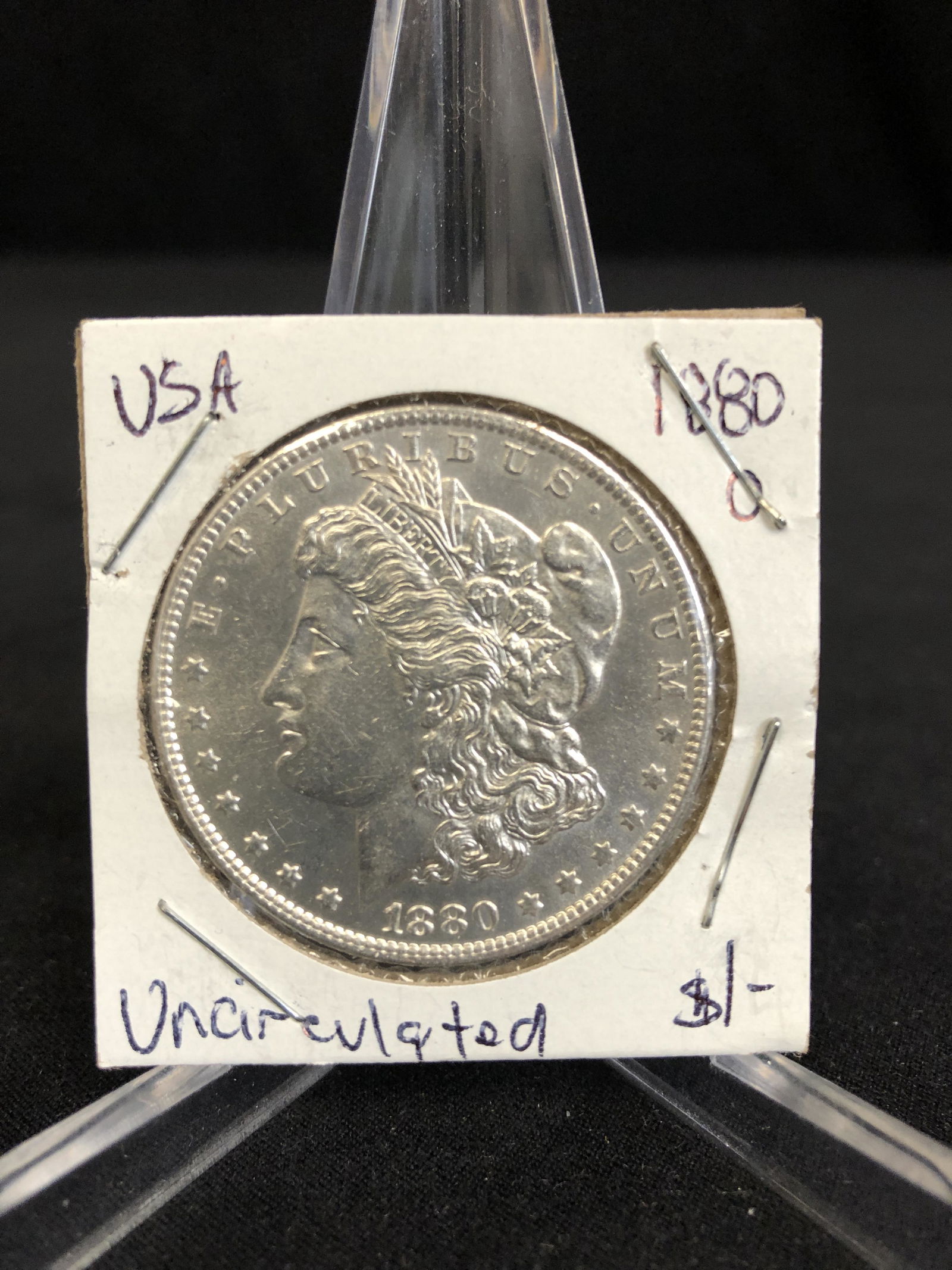 1880 USA MORGAN SILVER DOLLAR (UNCIRCULATED) (1 of 2)