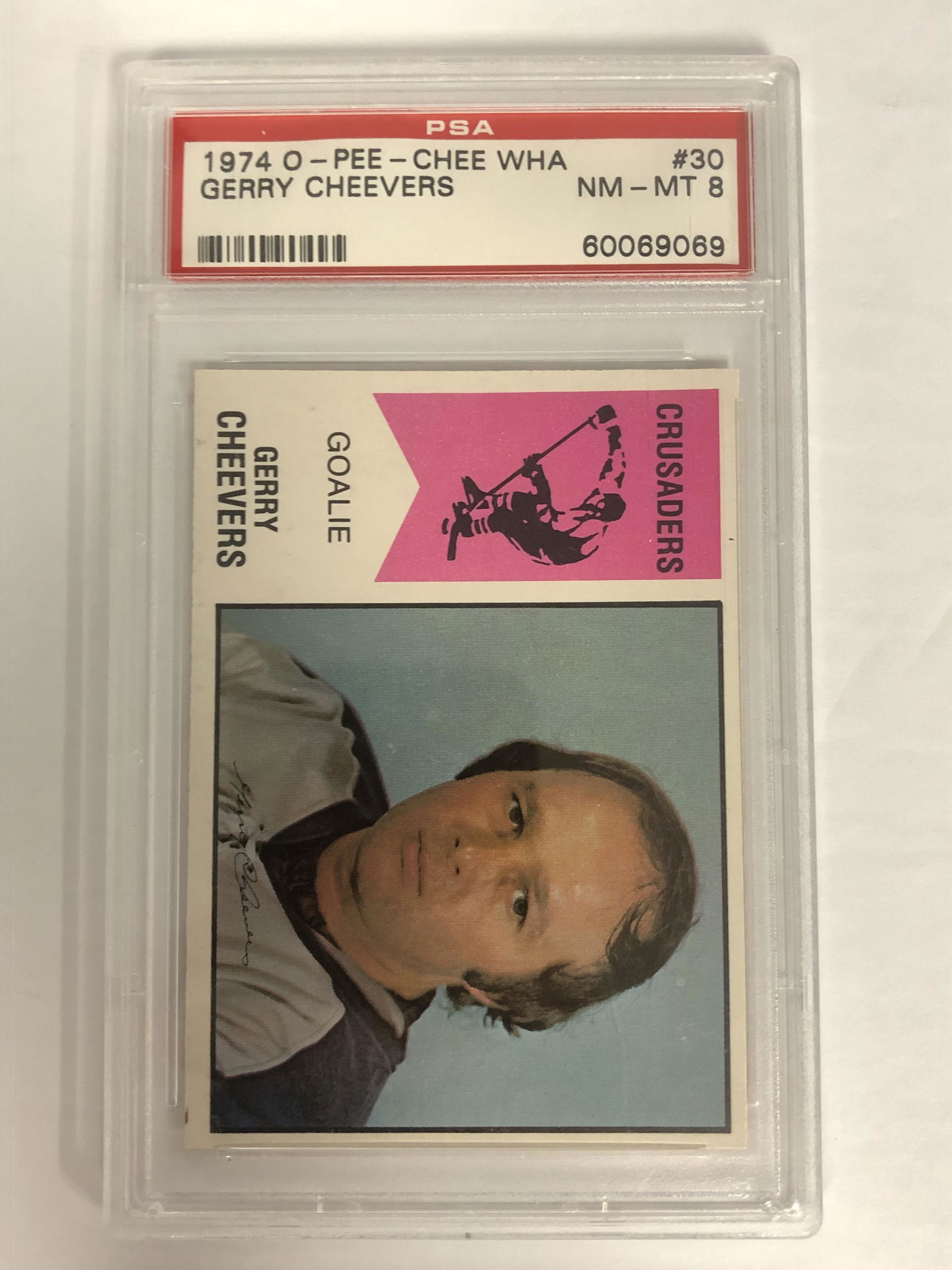 1974 O-PEE-CHEE WHA #30 GERRY CHEEVERS (PSA 8) (1 of 1)