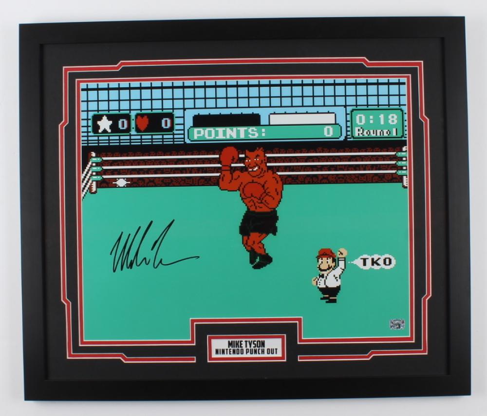 Mike Tyson Signed "Punch Out!!" 22x26 Custom Framed Pho: Mike Tyson Signed "Punch Out!!" 22x26 Custom Framed Photo Display (Fiterman Sports Hologram)