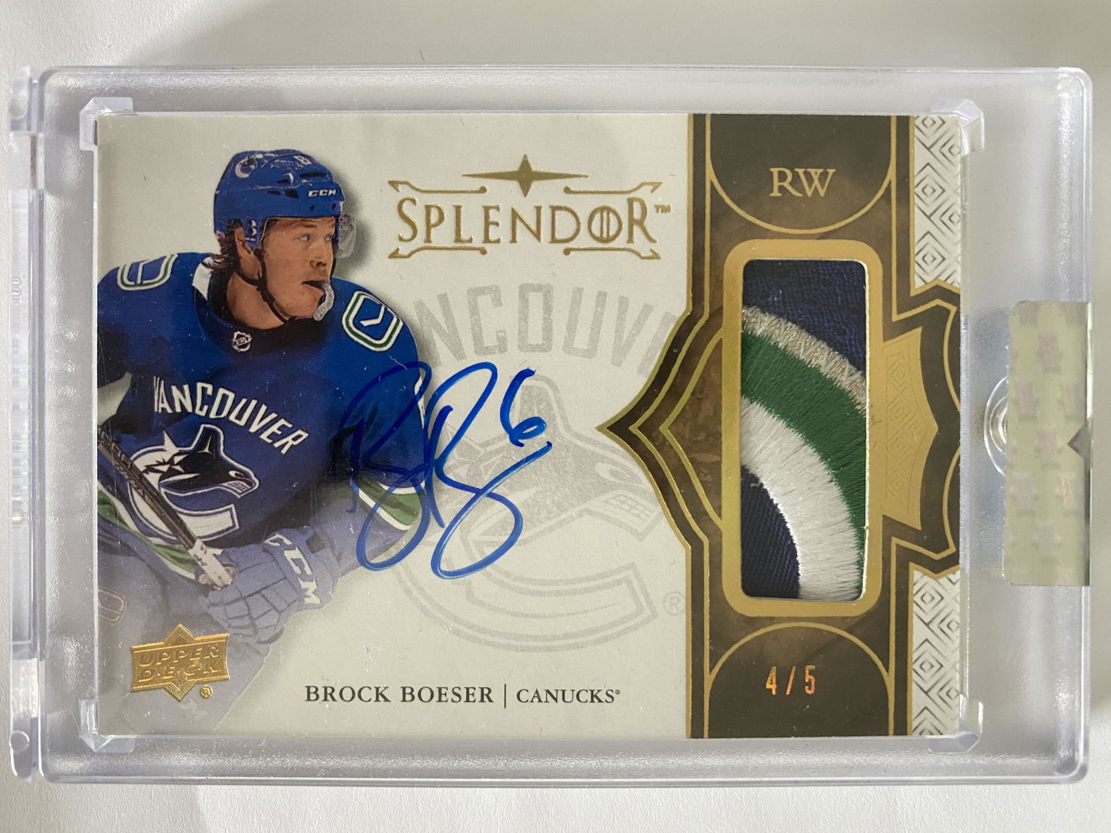 2017-18 UD SPLENDOR BROCK BOESER 4 COLOR PATCH 4 OF 5 (1 of 2)
