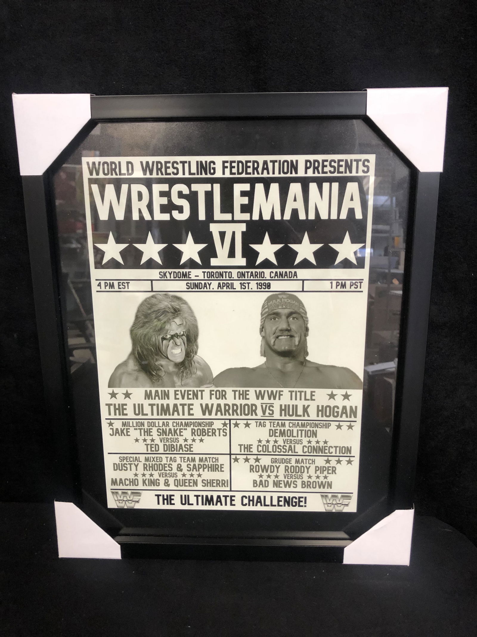 WWF WRESTLEMANIA VI FRAMED EVENT POSTER (REPRINT) (1 of 1)