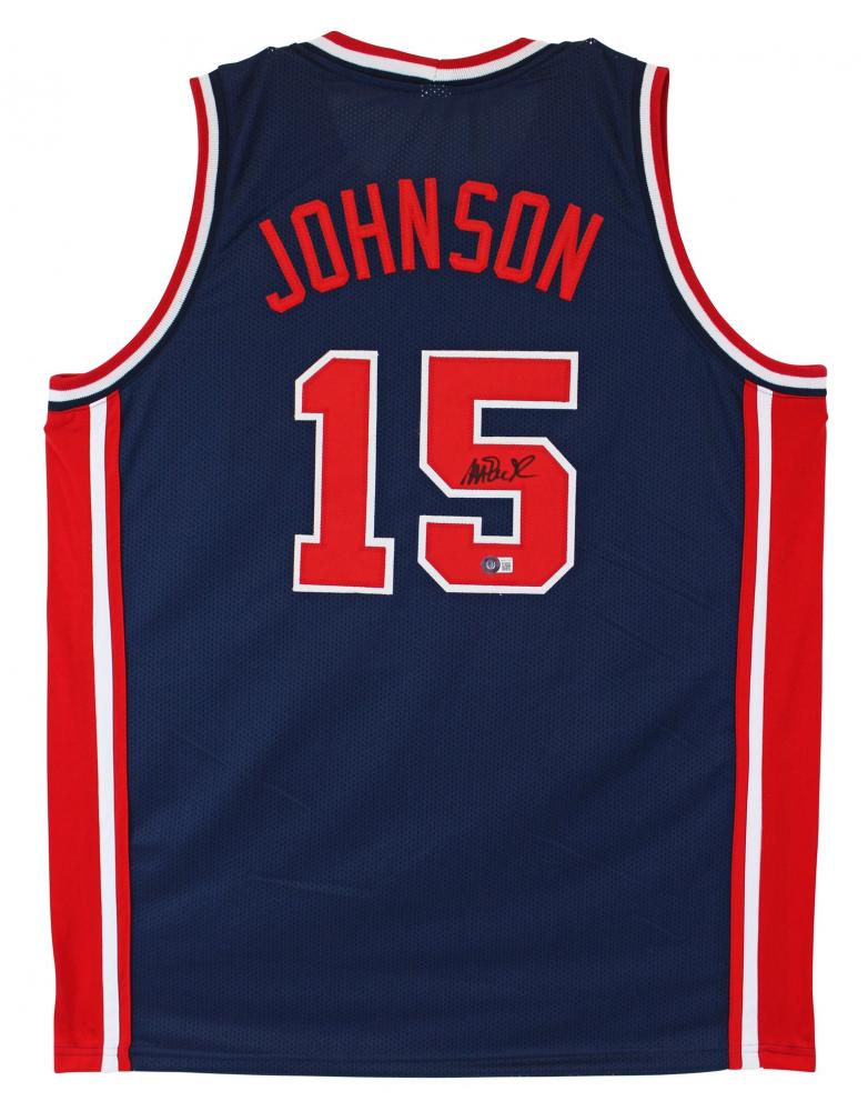 MAGIC JOHNSON SIGNED TEAM USA BASKETBALL JERSEY (1 of 3)