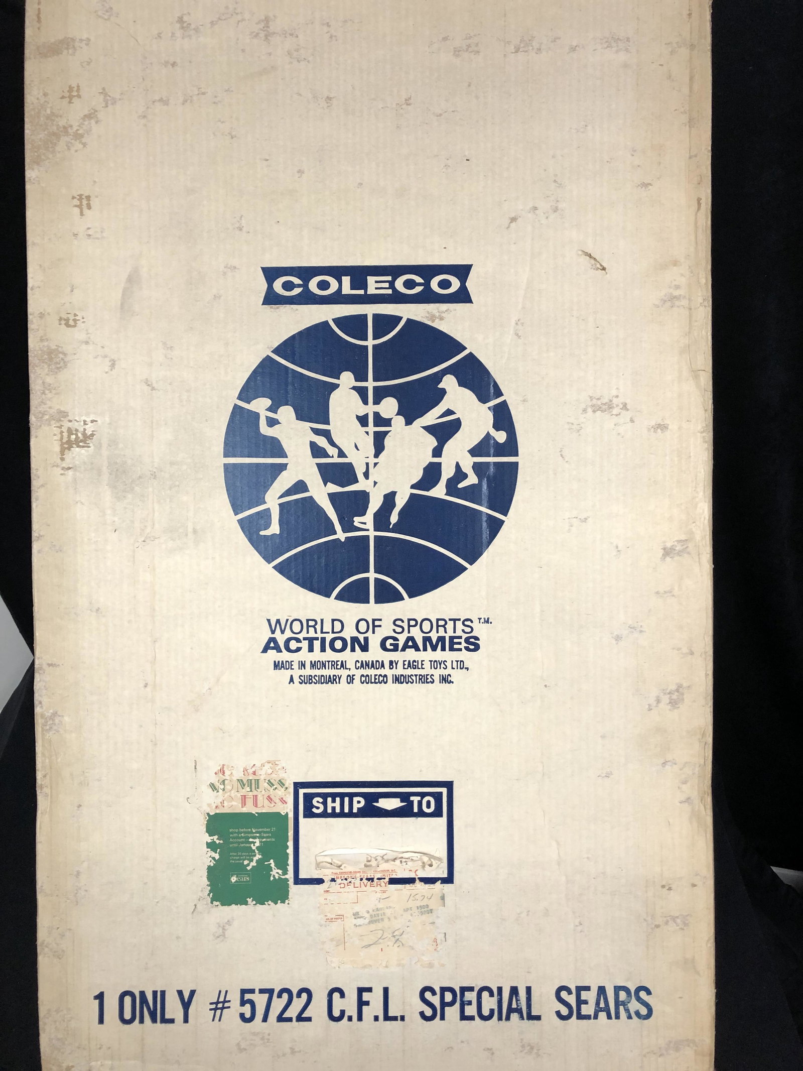 COLECO WORLD OF SPORTS ACTION GAMES ELECTRONIC GREY CUP: COLECO WORLD OF SPORTS ACTION GAMES ELECTRONIC GREY CUP FOOTBALL GAME