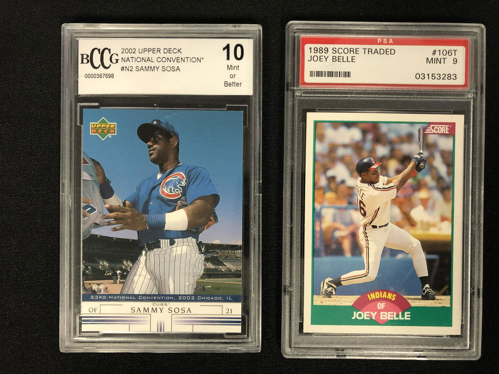 HIGH GRADE BASEBALL CARD LOT (SAMMY SOSA/ JOEY BELLE) (1 of 1)