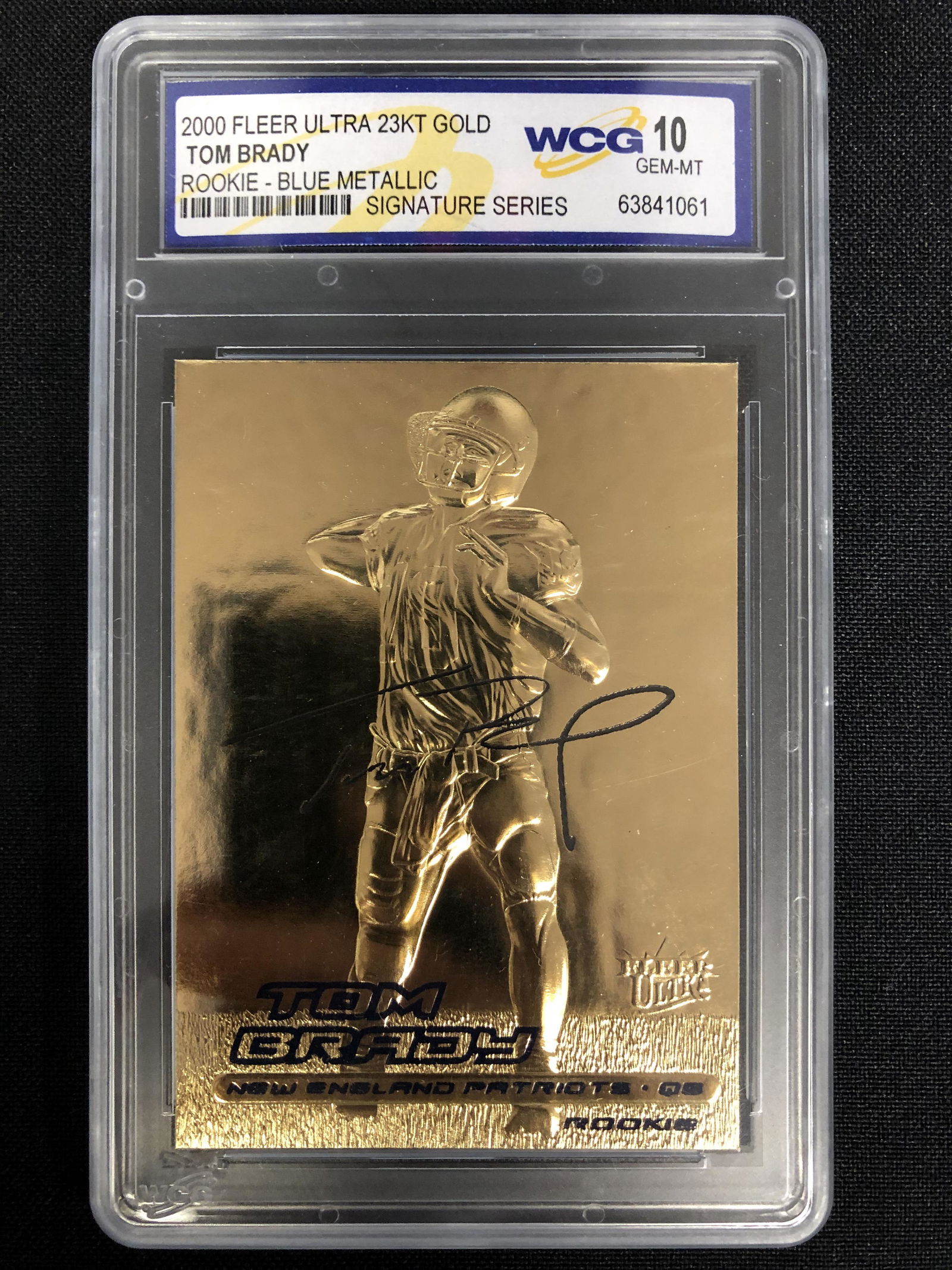 2000 FLEER ULTRA 23KT GOLD TOM BRADY ROOKIE BLUE (1 of 1)