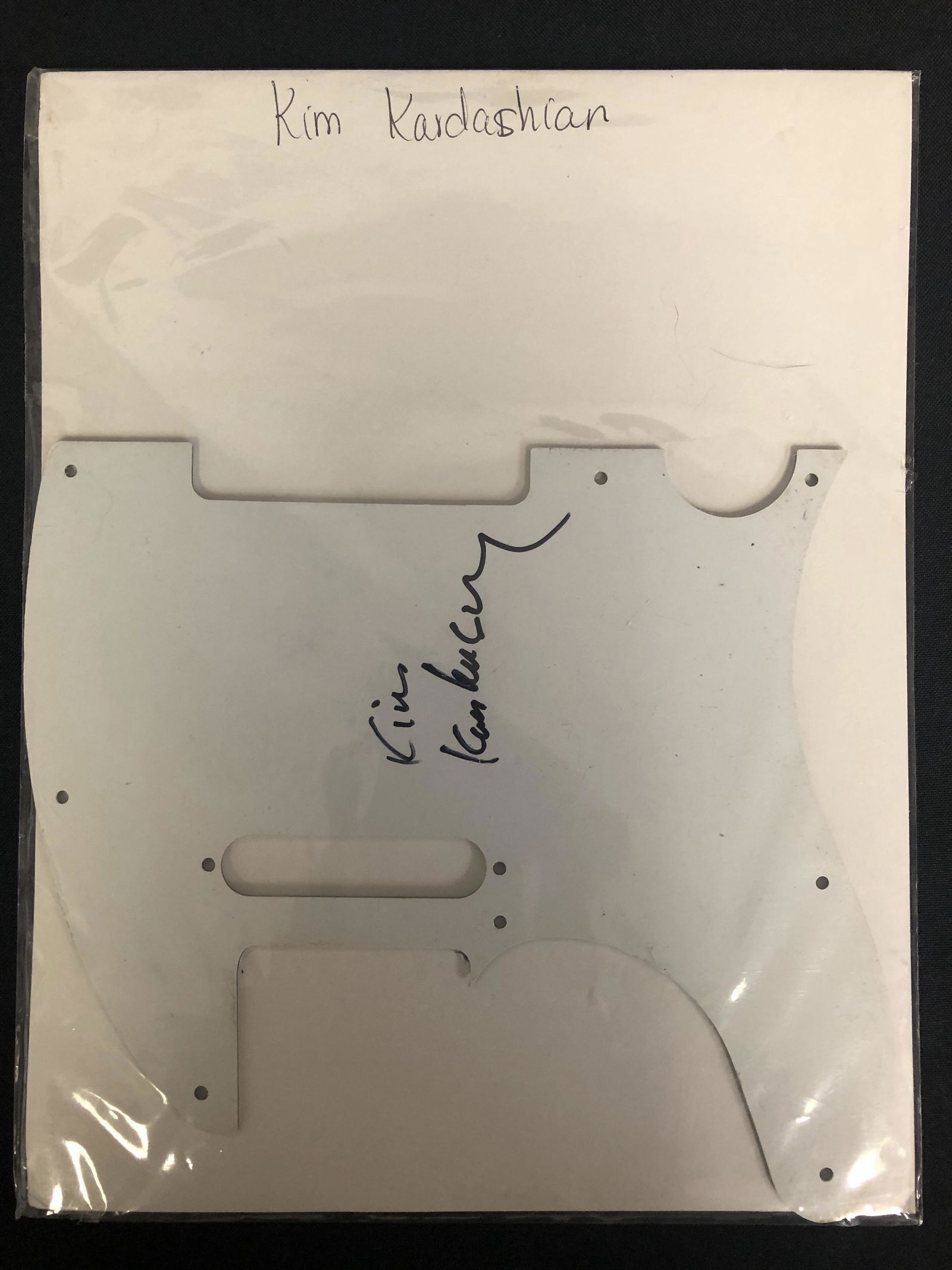 KIM KARDASHIAN SIGNED GUITAR PICKGUARD w/ COA (1 of 3)