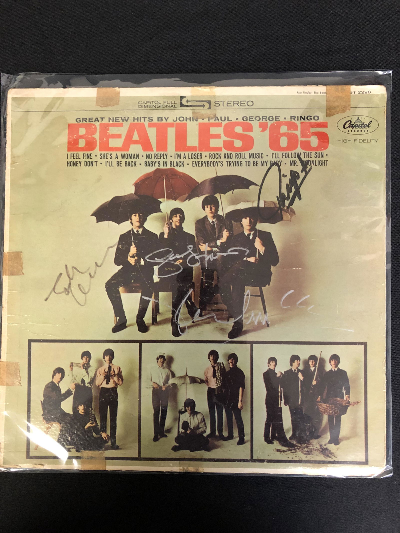 THE BEATLES BAND SIGNED "BEATLES '65" ALBUM COVER (In (1 of 3)