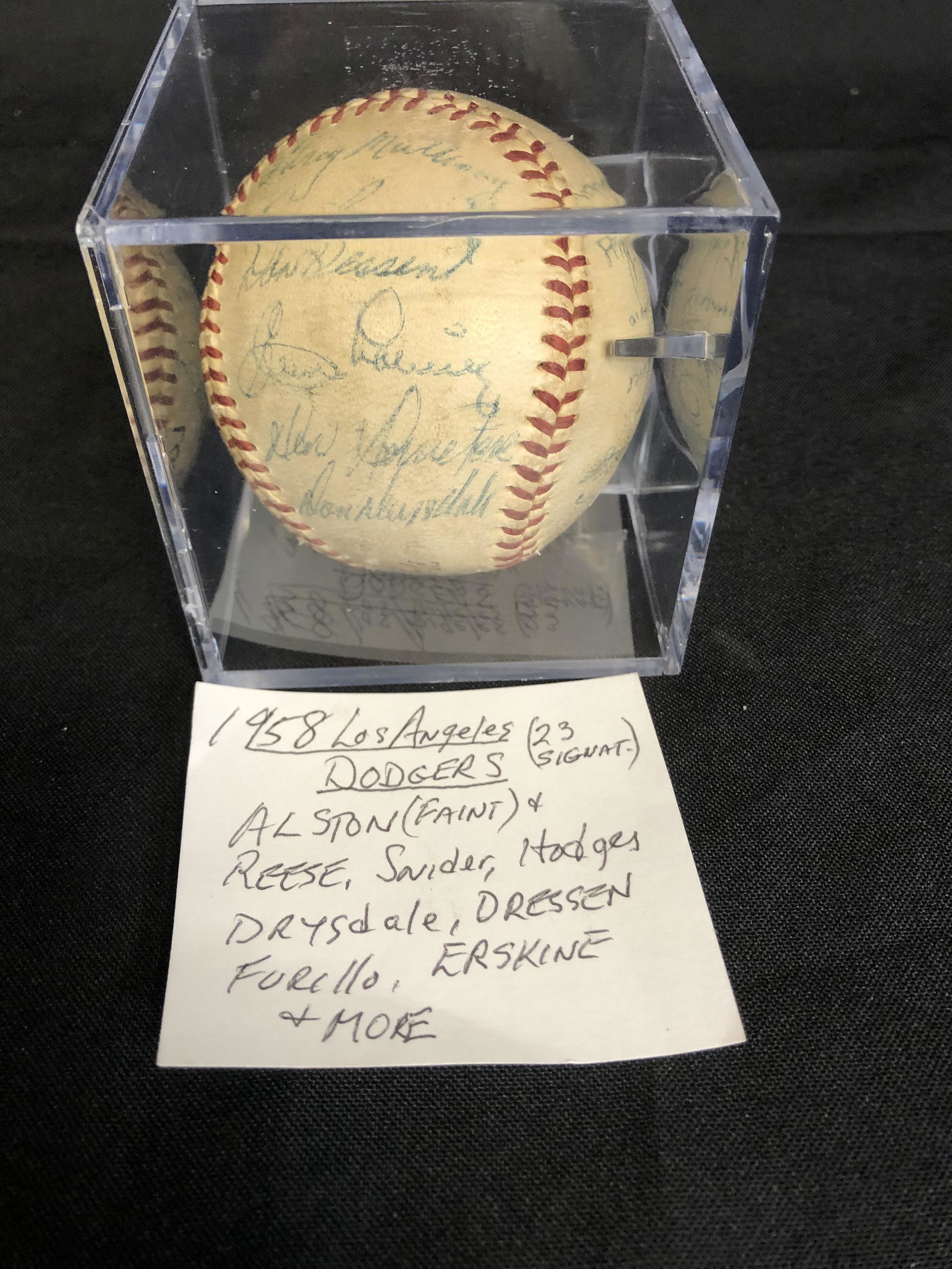 1958 LOS ANGELES DODGERS (23 SIGNATURES) BASEBALL w/ RE (1 of 5)