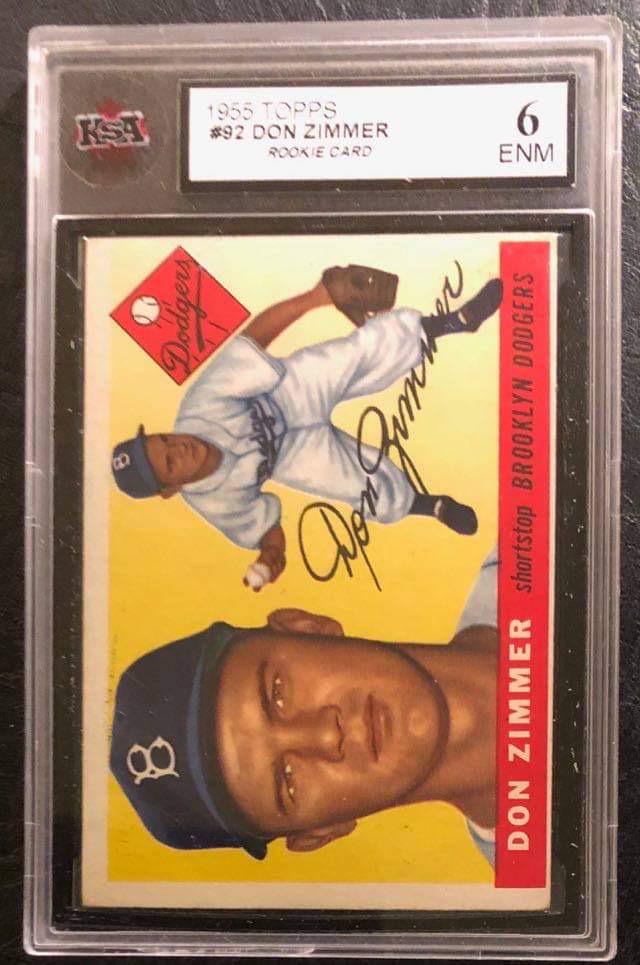 1955 TOPPS #92 DON ZIMMER Rookie Card (6 ENM) (1 of 2)