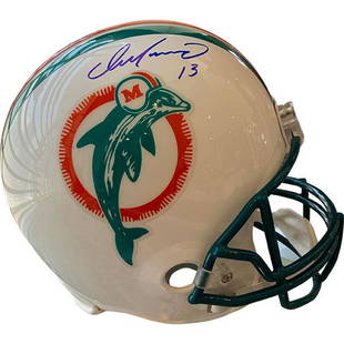 DAN MARINO SIGNED MIAMI DOLPHINS FULL SIZE HELMET ( FRO: DAN MARINO SIGNED MIAMI DOLPHINS FULL SIZE HELMET ( FROZEN POND COA)