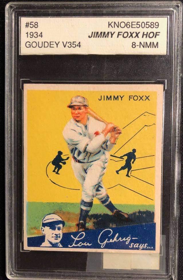 1934 GOUDEY #58 V354 JIMMY FOX HOF (8-NMM) (1 of 2)