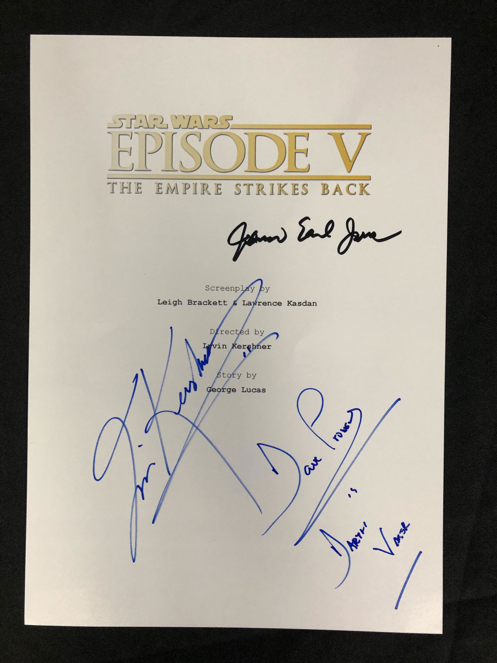STAR WARS: EMPIRE STRIKES BACK SIGNED SCRIPT COVER w/ (1 of 3)