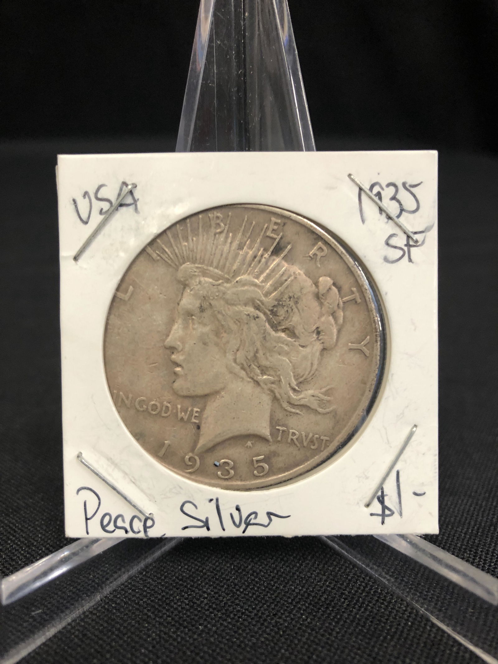 1935 USA PEACE SILVER DOLLAR (SAN FRANCISCO MINTED) (1 of 1)
