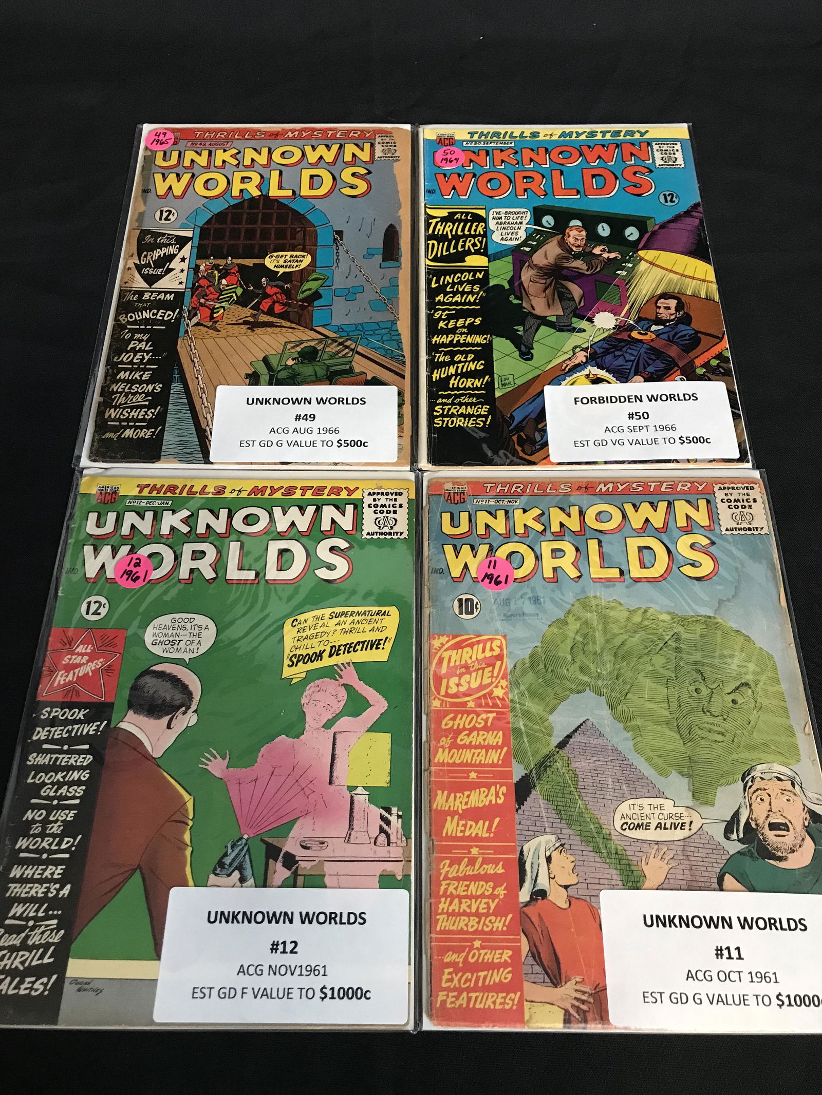 VINTAGE UNKNOWN WORLDS COMIC BOOK LOT (ACG) (1 of 1)