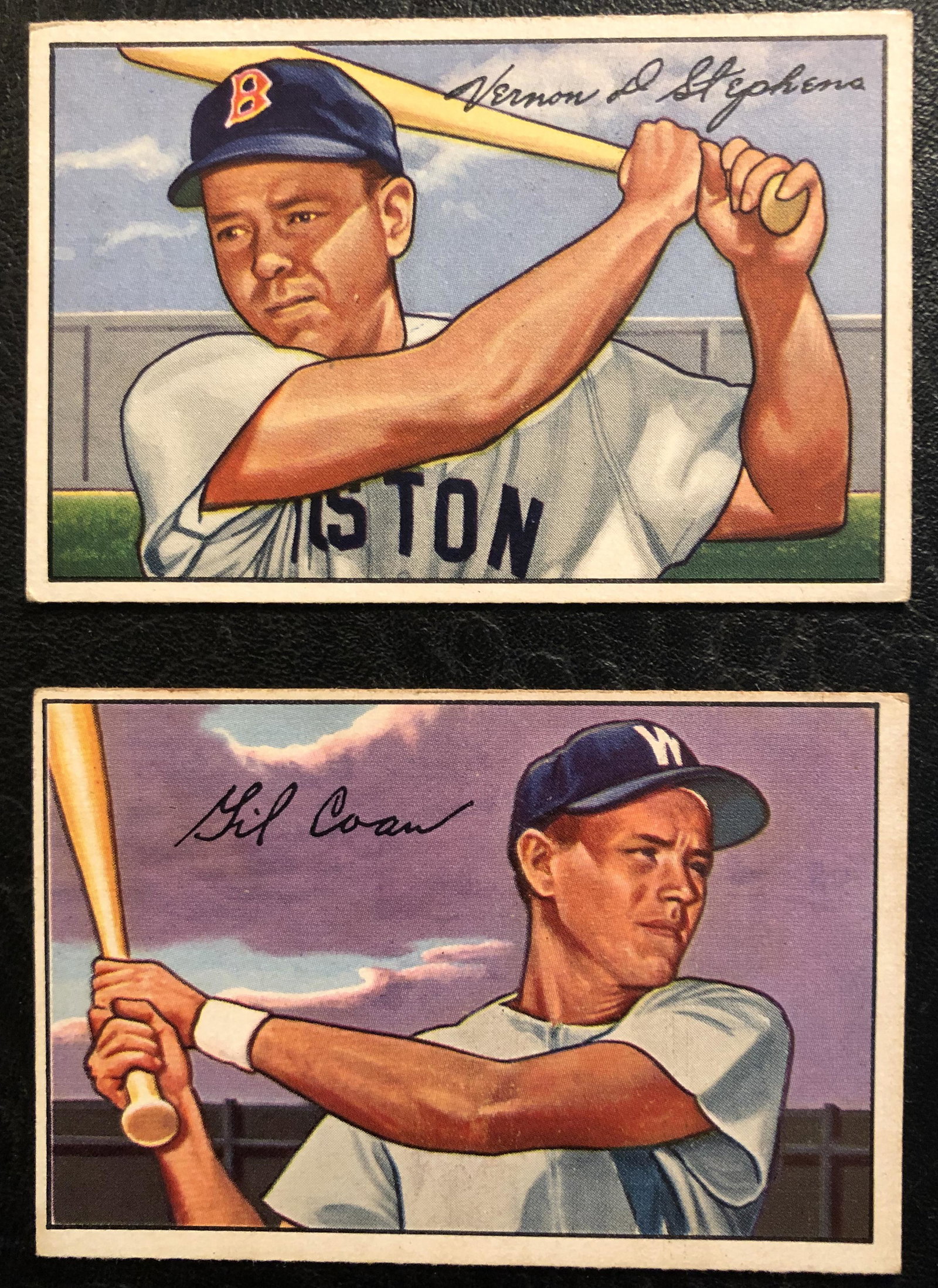 1952 BOWMAN NO. 51 GIL COAN/ NO.9 VERN STEPHENS: 1952 BOWMAN NO. 51 GIL COAN/ NO.9 VERN STEPHENS