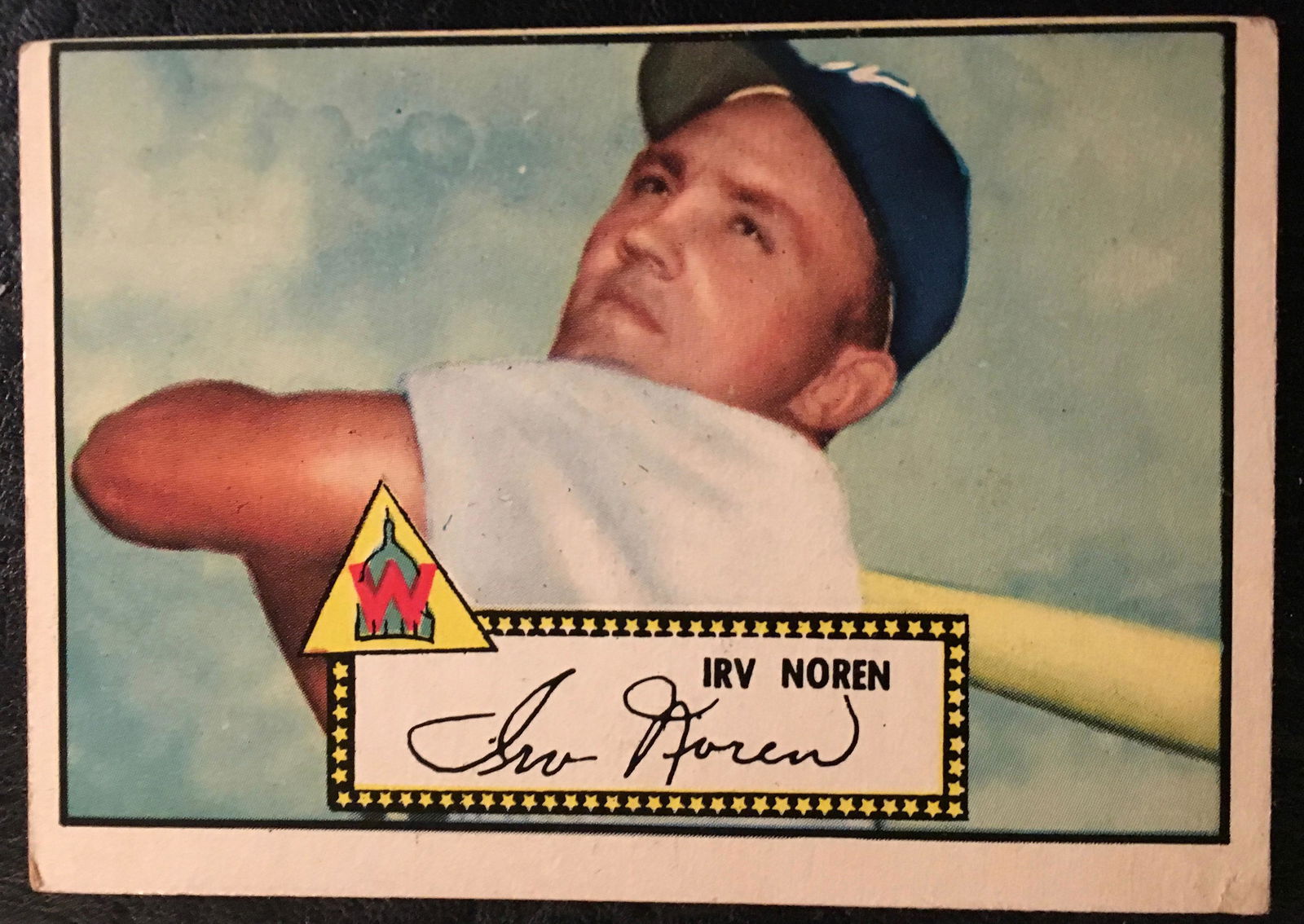 1952 Topps #40 Irv Noren  RARE BLACK BACK (1 of 2)