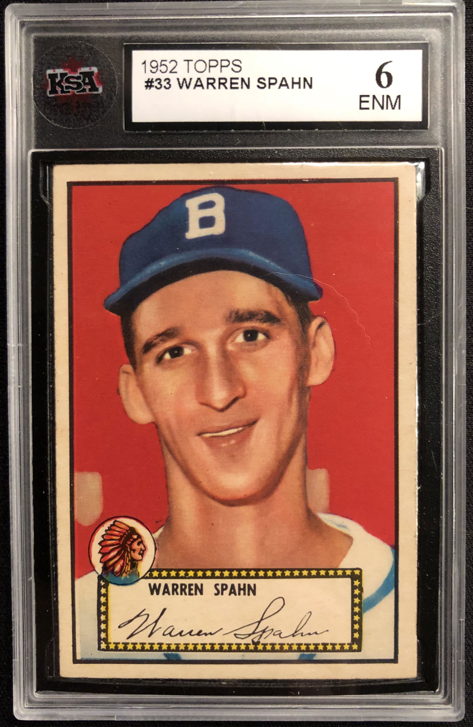 1952 TOPPS #33 WARREN SPAHN (6 ENM) (1 of 2)