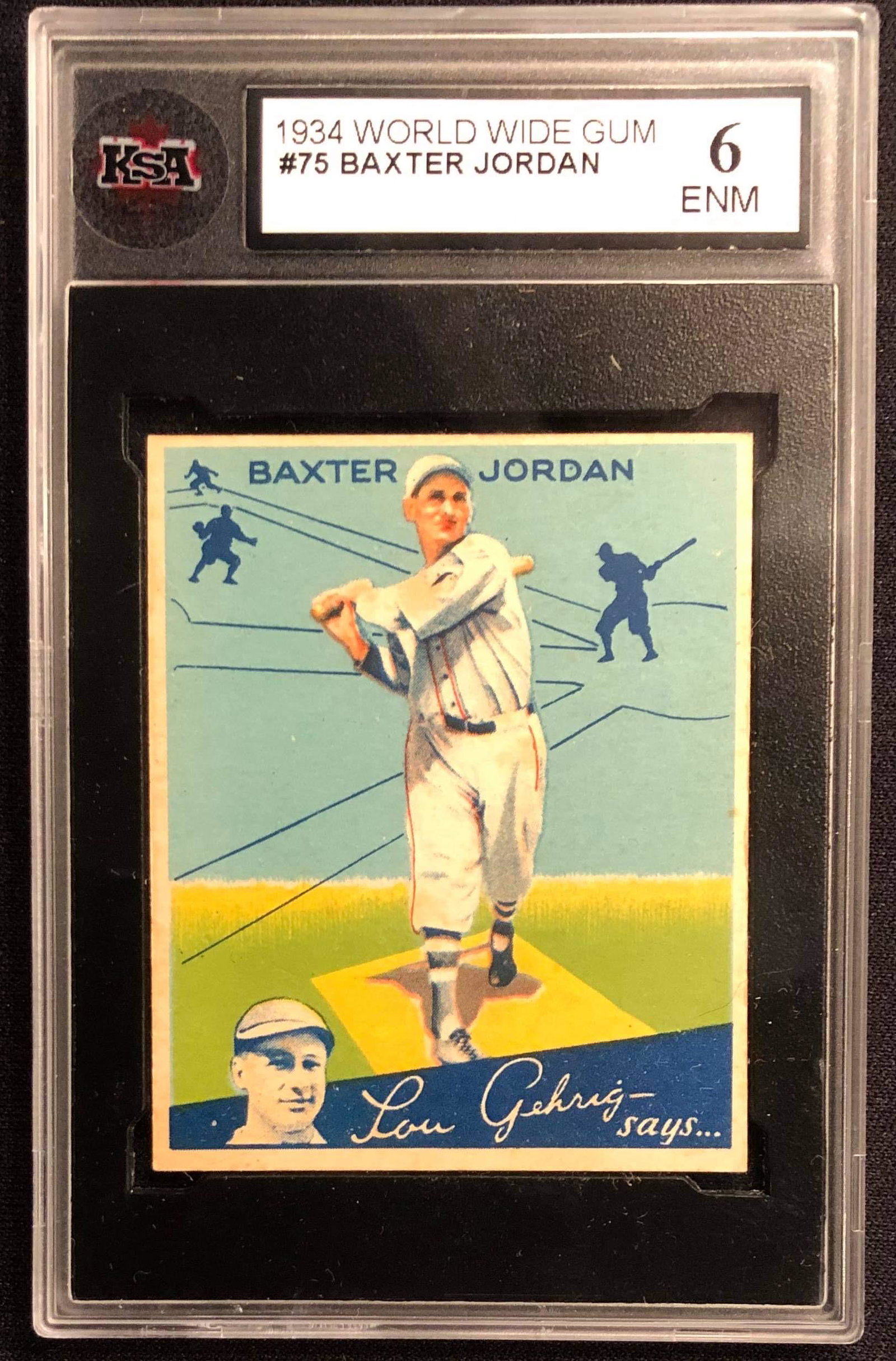 1934 WORLD WIDE GUM #75 BAXTER JORDAN (KSA 6): 1934 WORLD WIDE GUM #75 BAXTER JORDAN (KSA 6)