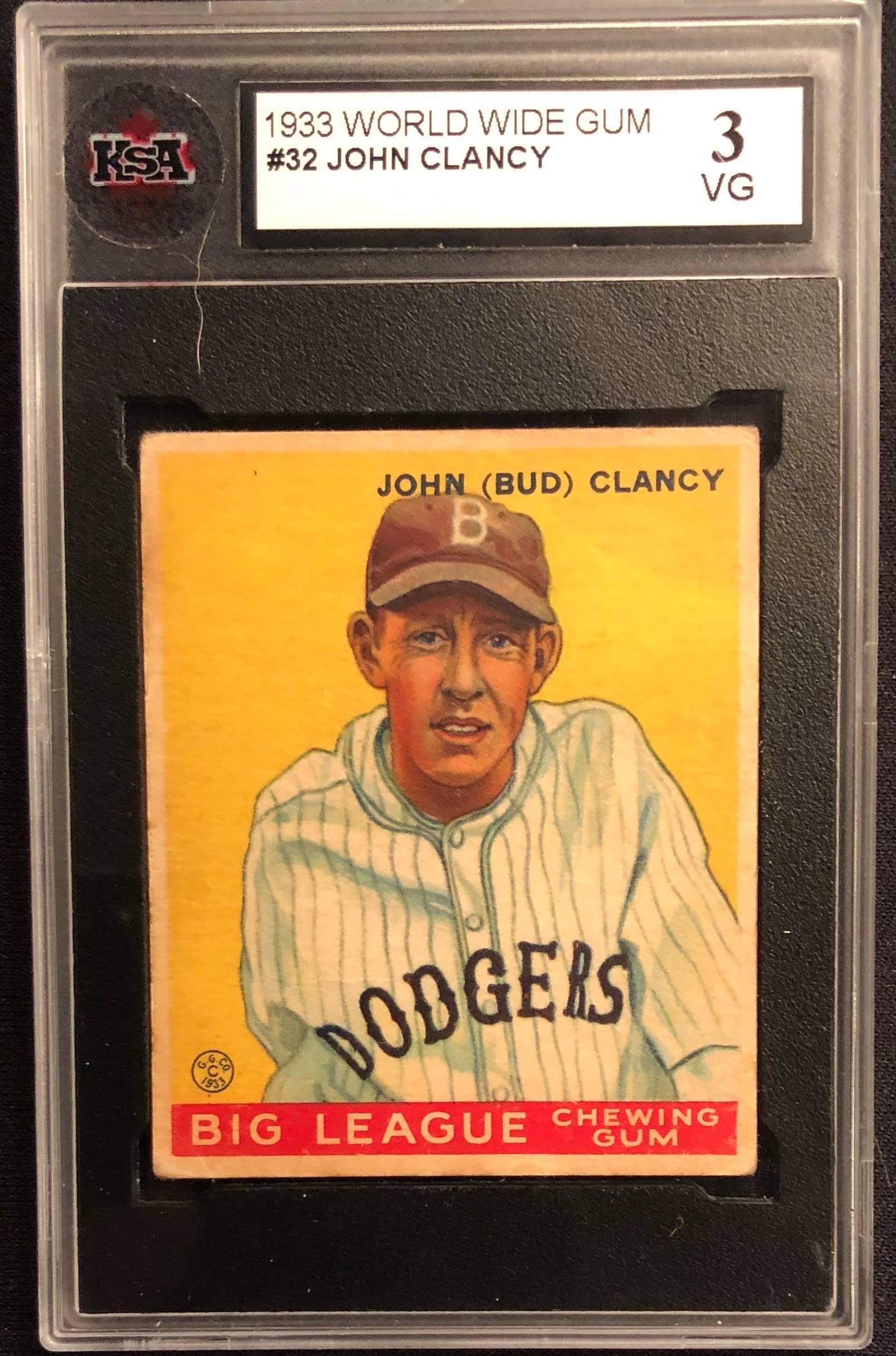 1933 WORLD WIDE GUM #32 JOHN CLANCY (KSA 3): 1933 WORLD WIDE GUM #32 JOHN CLANCY (KSA 3)