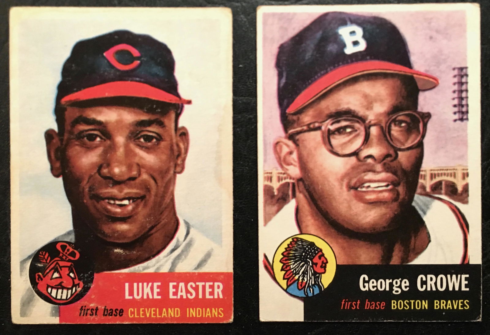 1953 TOPPS #2 LUKE EASTER/ #3 GEORGE CROWE (1 of 2)