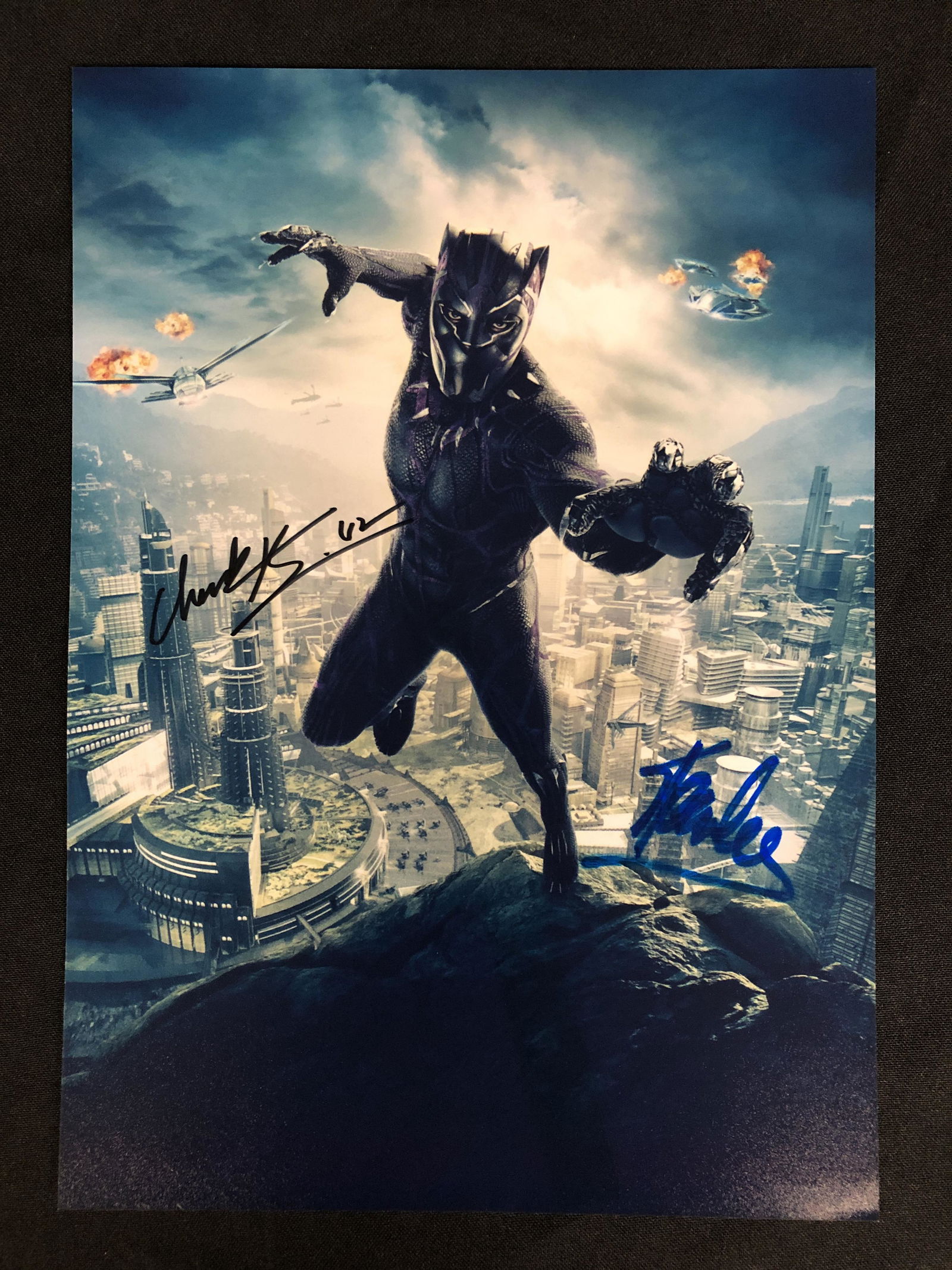 CHADWICK BOSEMAN & STAN LEE SIGNED BLACK PANTHER 8X10 (1 of 3)