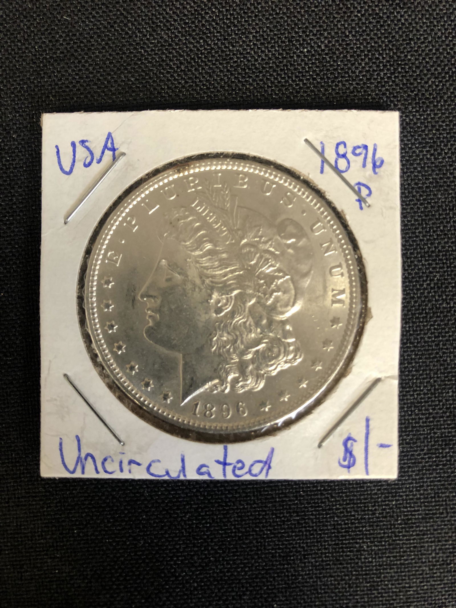 1896 USA MORGAN SILVER DOLLAR (PHILADELPHIA MINTED) Unc (1 of 1)