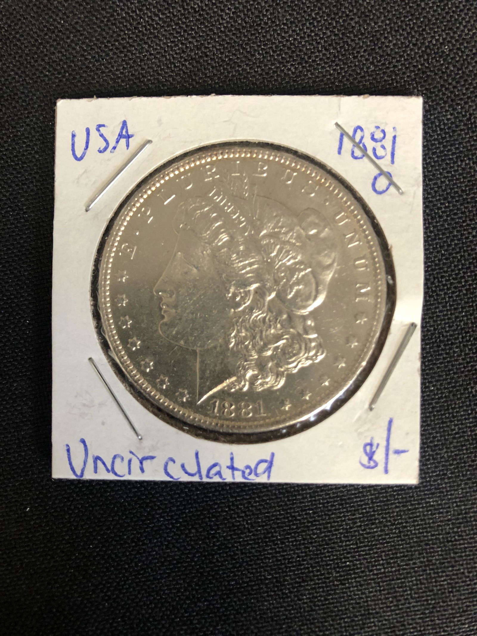 1881 USA MORGAN SILVER DOLLAR (NEW ORLEANS MINTED) Unci (1 of 1)