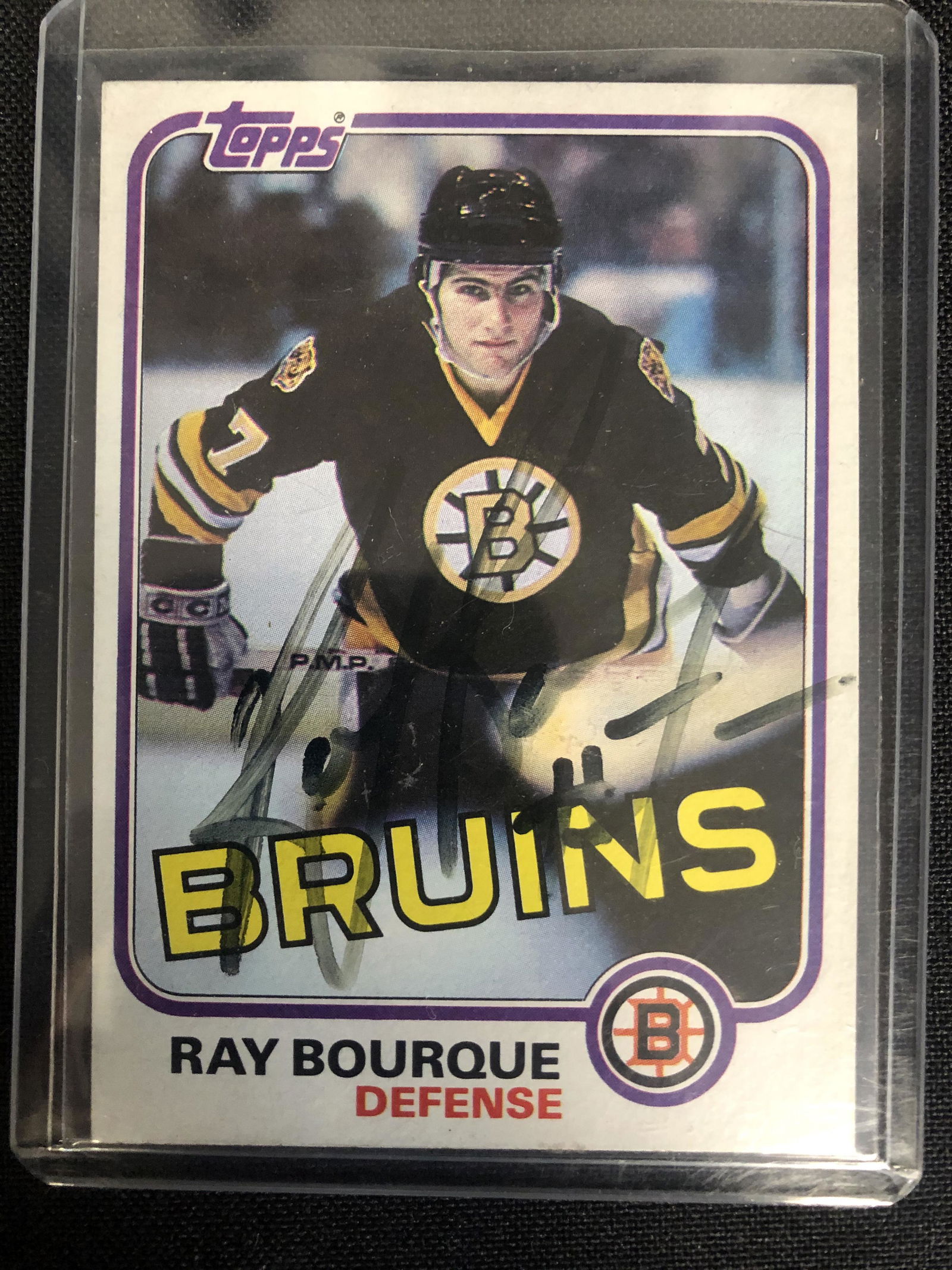 1981 TOPPS #5 RAY BOURQUE HARD SIGNED HOCKEY CARD (1 of 2)