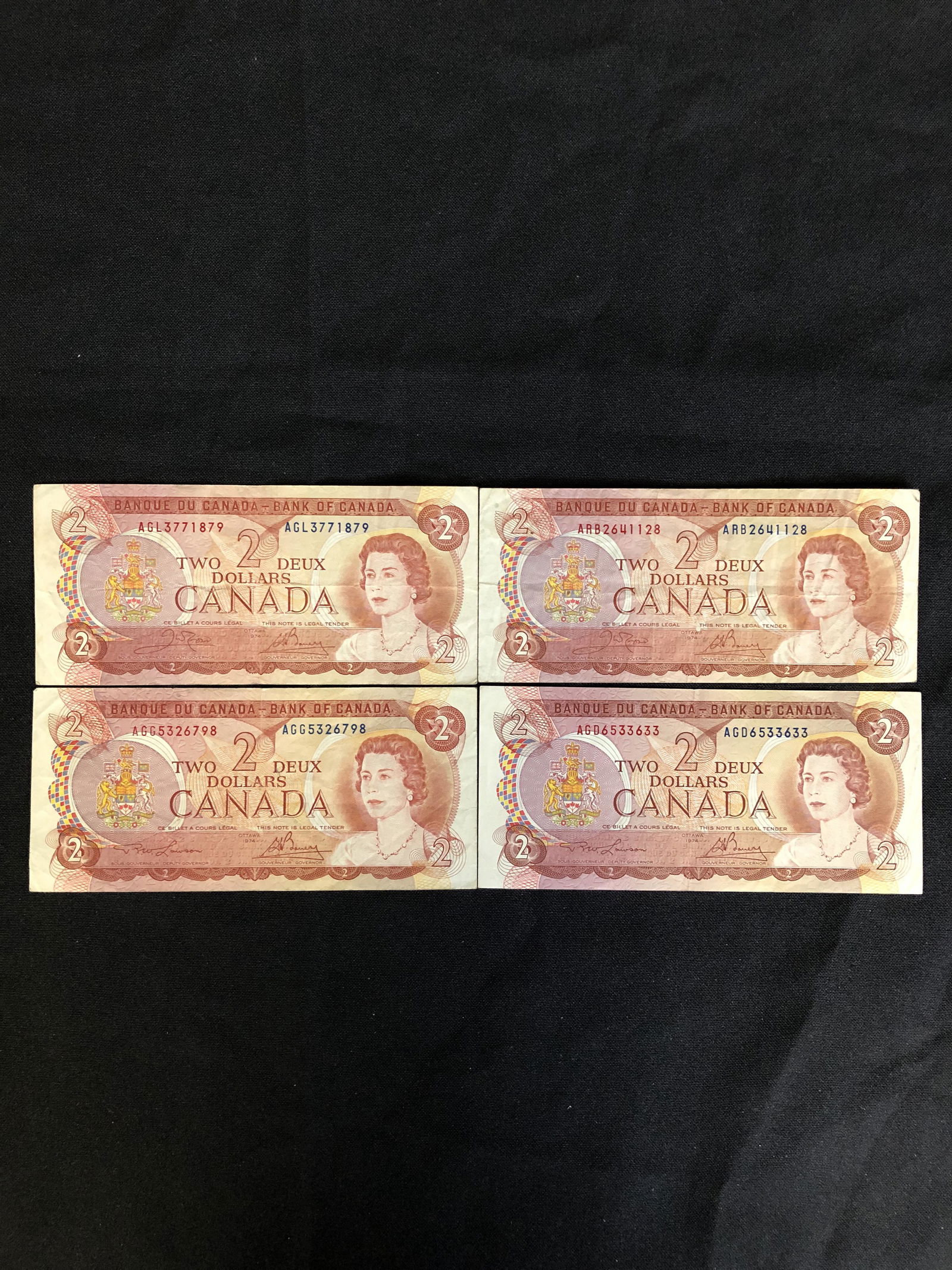 1954 CANADIAN 2 DOLLAR BILLS LOT (1 of 2)