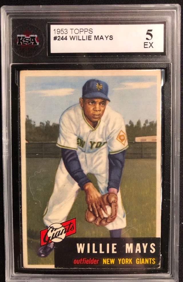 1953 TOPPS NO. 244 WILLIE MAYS 2ND YR CARD ( KSA 5) (1 of 2)