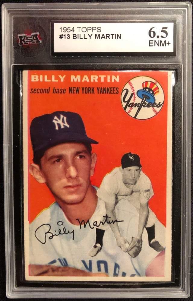 1954 TOPPS BASEBALL NO. 13 BILLY MARTIN ( KSA GRADED6.5 (1 of 2)