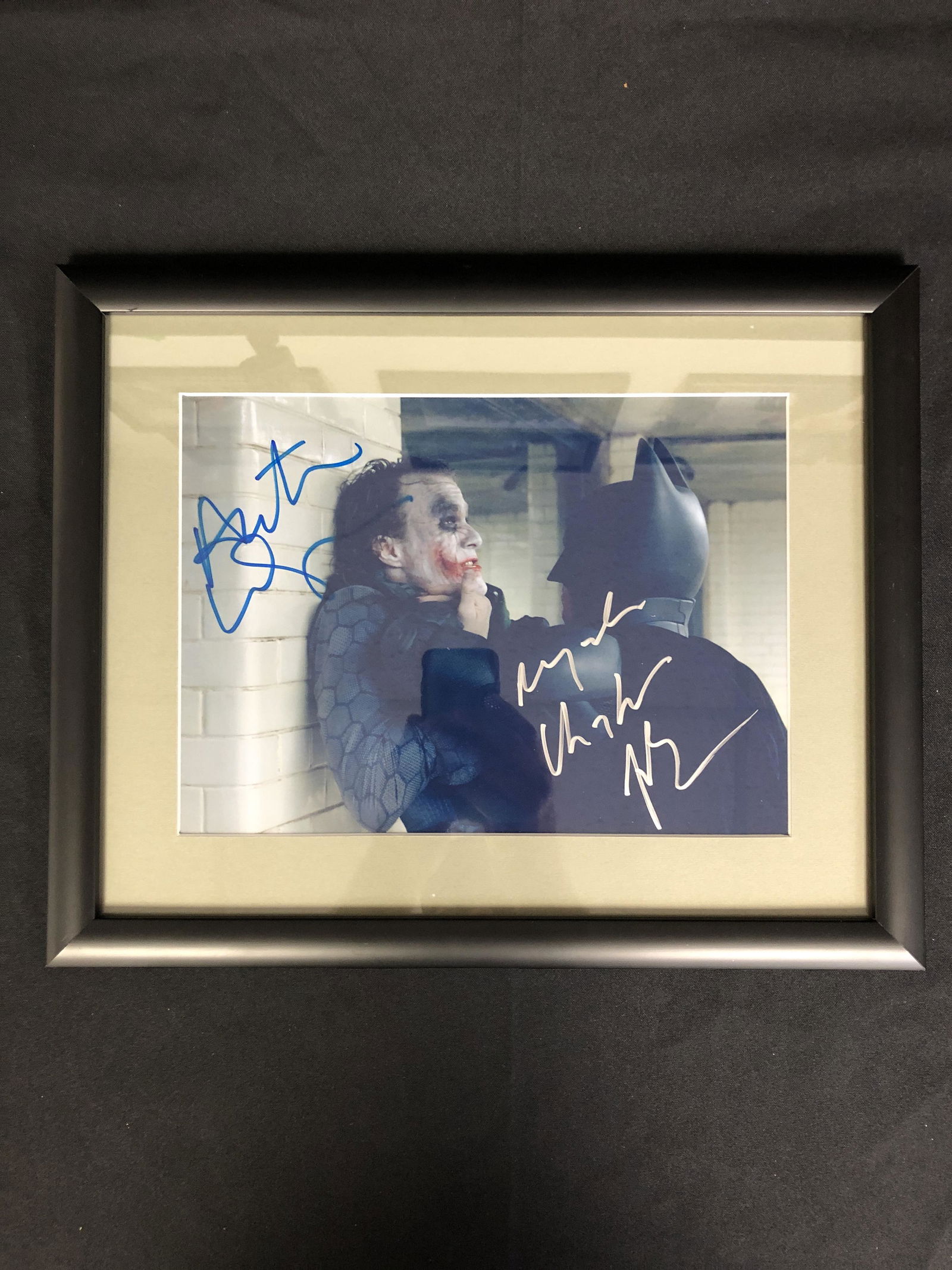 HEATH LEGER AND CHRISTIAN BALE SIGNED BATMAN FRAMED (1 of 2)