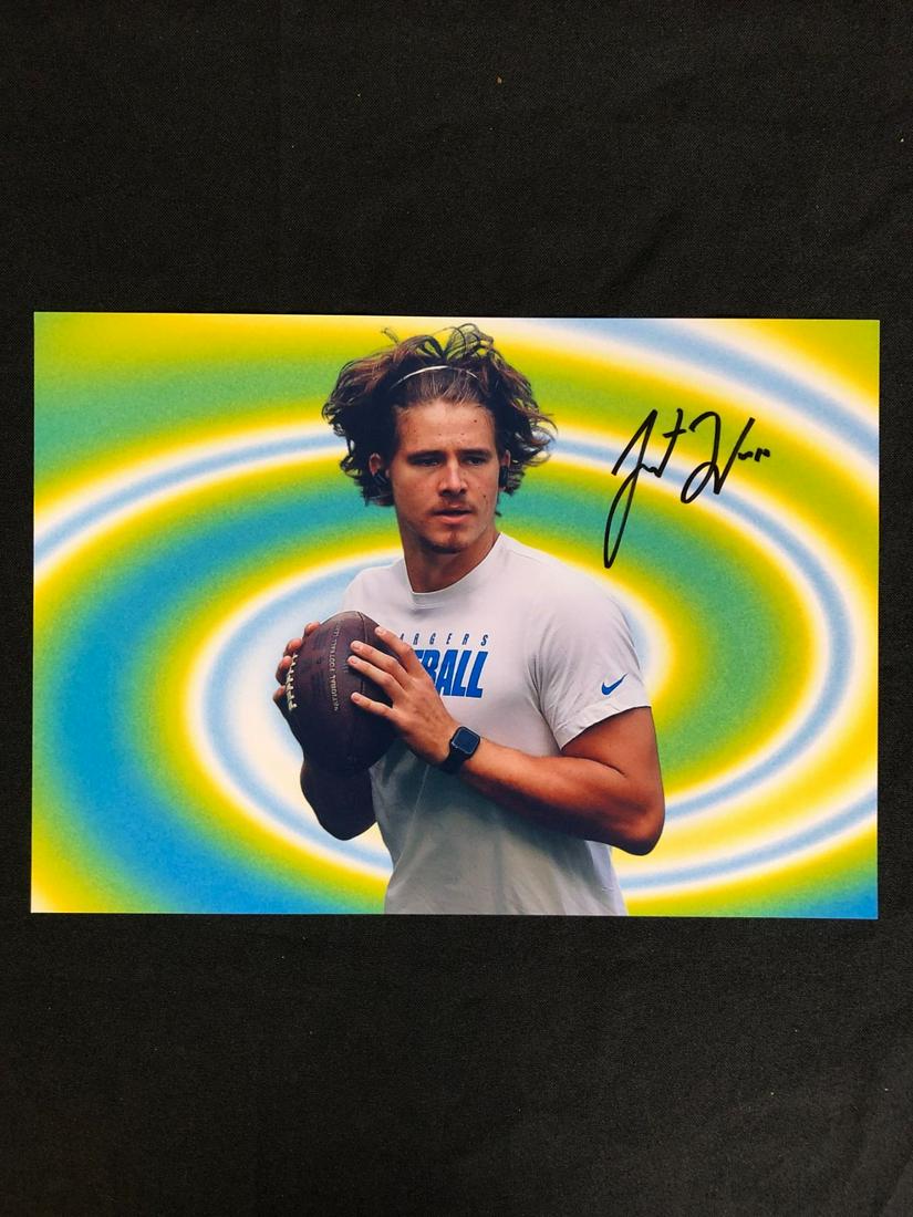 JUSTIN HERBERT SIGNED SAN DIEGO CHARGERS ( RA COA) (1 of 2)