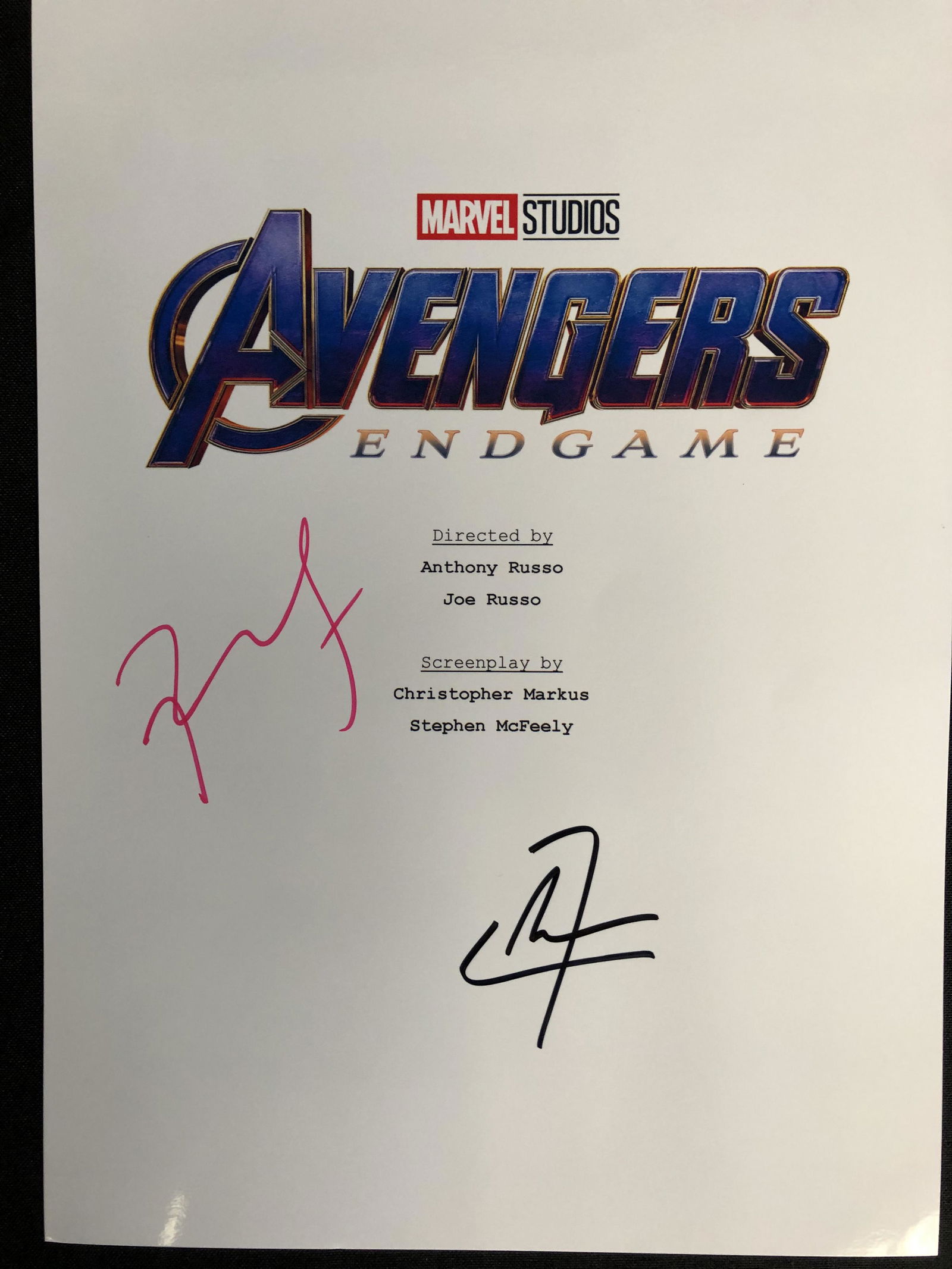 ROBERT DOWNEY JR. AND   SIGNED AVENGERS MOVIE SCRIPT CO (1 of 3)