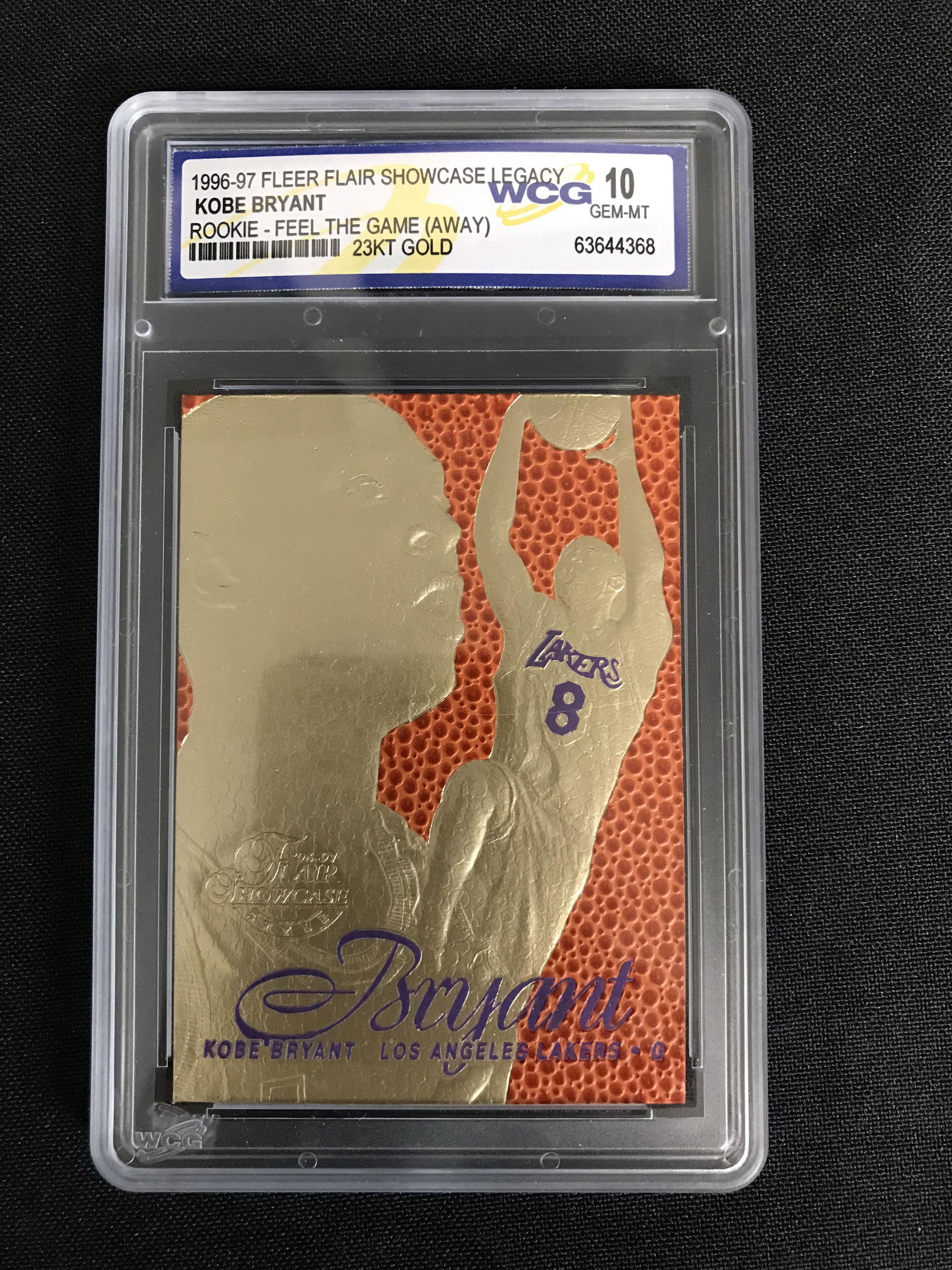 1996 FLEER SHOWCASE KOBE BRYANT 24KT GOLD ROOKIE CARD ( (1 of 1)