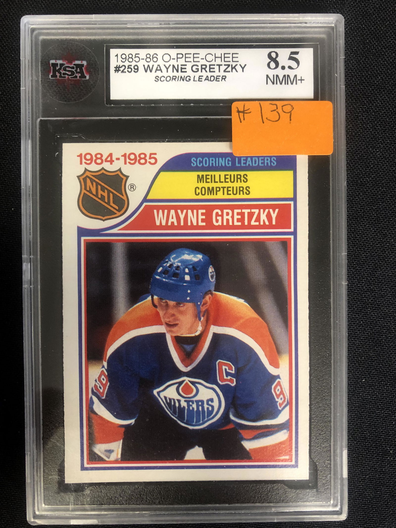 1985-86 OPC WAYNE GRETZKY SCORING LEADERS ( KSA 8.5) (1 of 1)