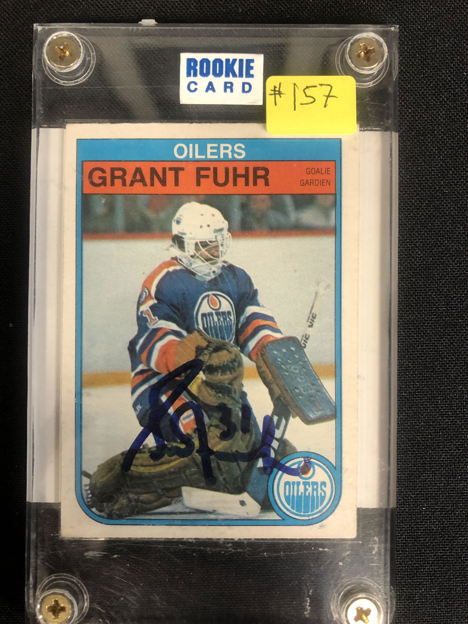 GRANT FUHR SIGNED ROOKIE CARD ( BOSSA COA) (1 of 2)