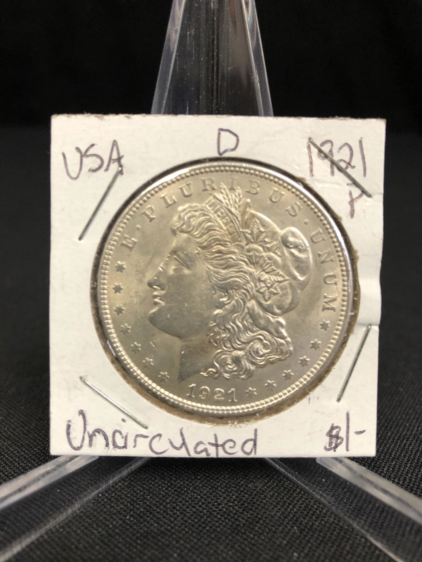 1921 USA MORGAN SILVER DOLLAR (PHILADELPHIA MINTED) (1 of 1)