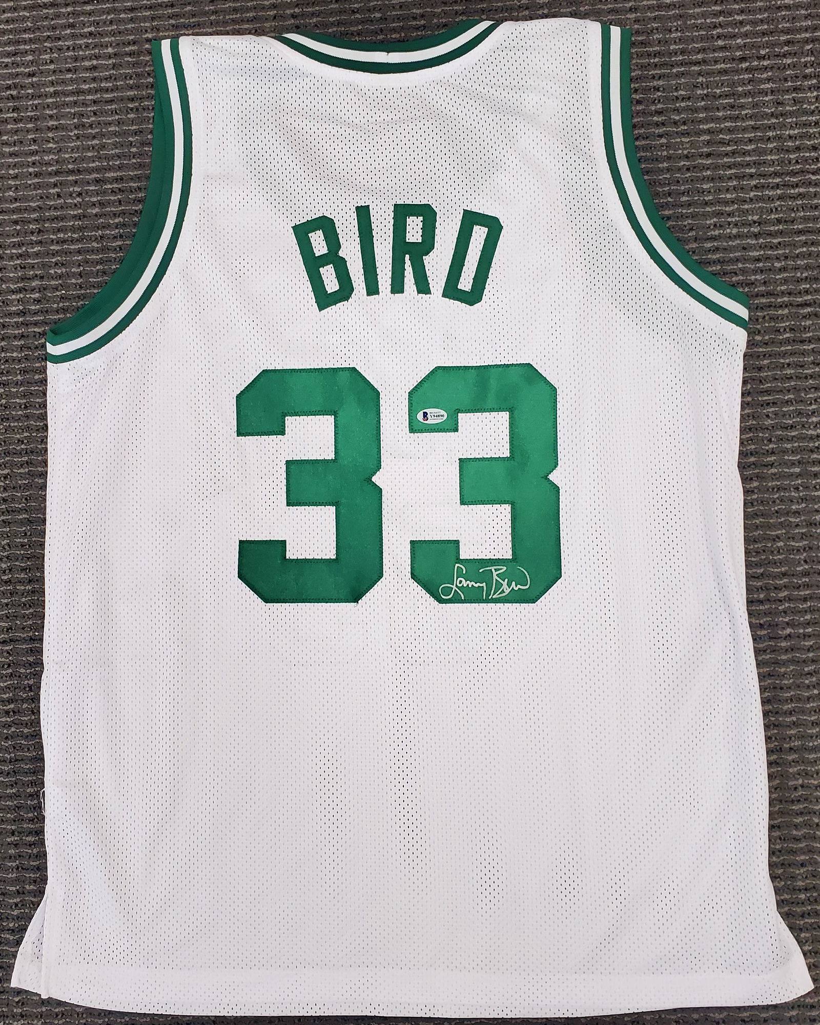 LARRY BIRD SIGNED PRO STYLE JERSEY (BECKETT COA) (1 of 4)