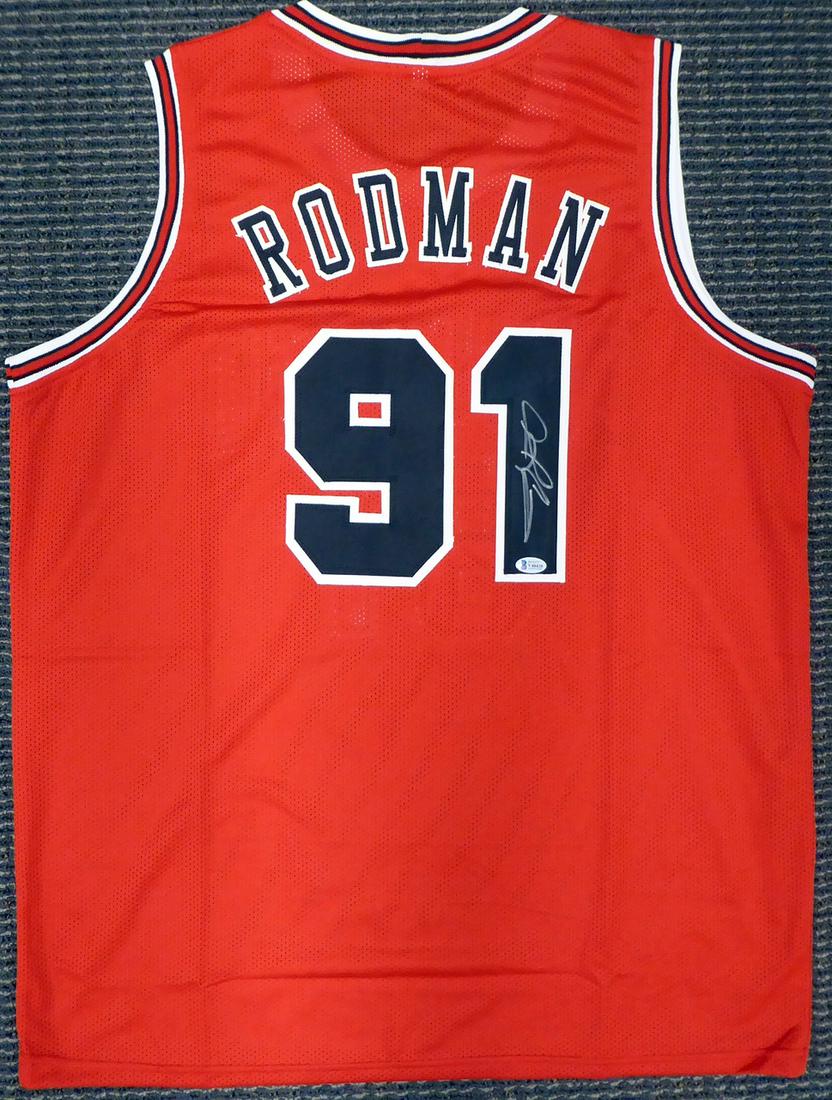DENNIS RODMAN BULLS SIGNED PRO STYLE JERSEY (BECKETT (1 of 4)