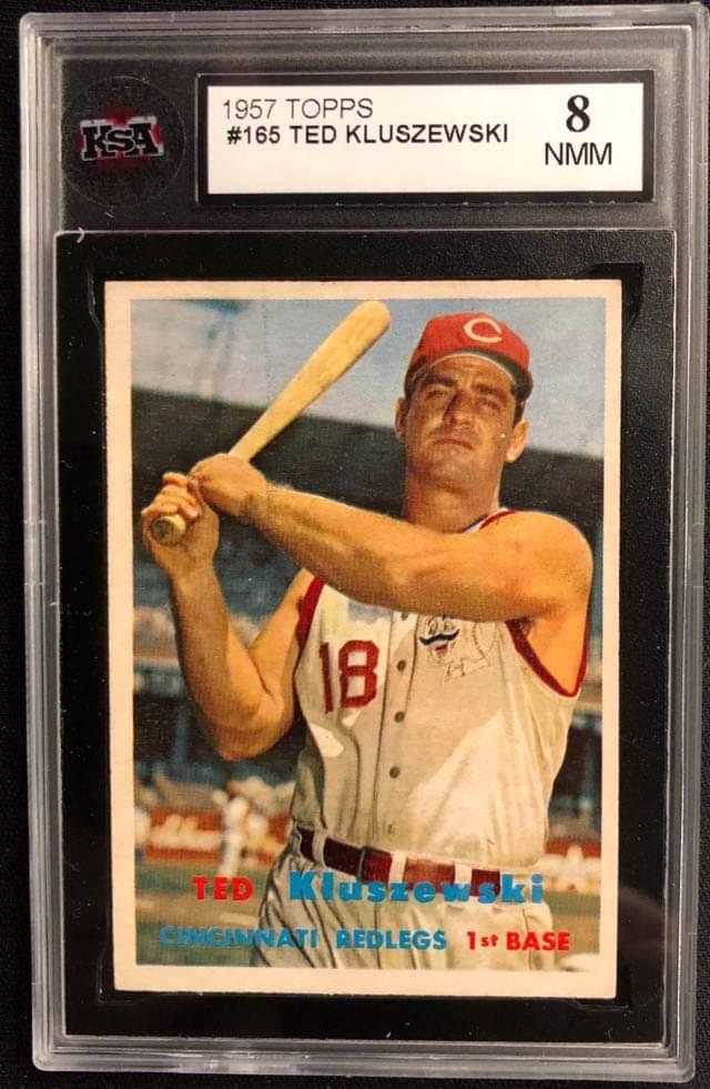 1957 TOPPS #165 TED KLUSZEWSKI (KSA 8) (1 of 2)