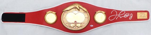 Floyd Mayweather Jr. Autographed Red IBF Full Size Belt (1 of 3)